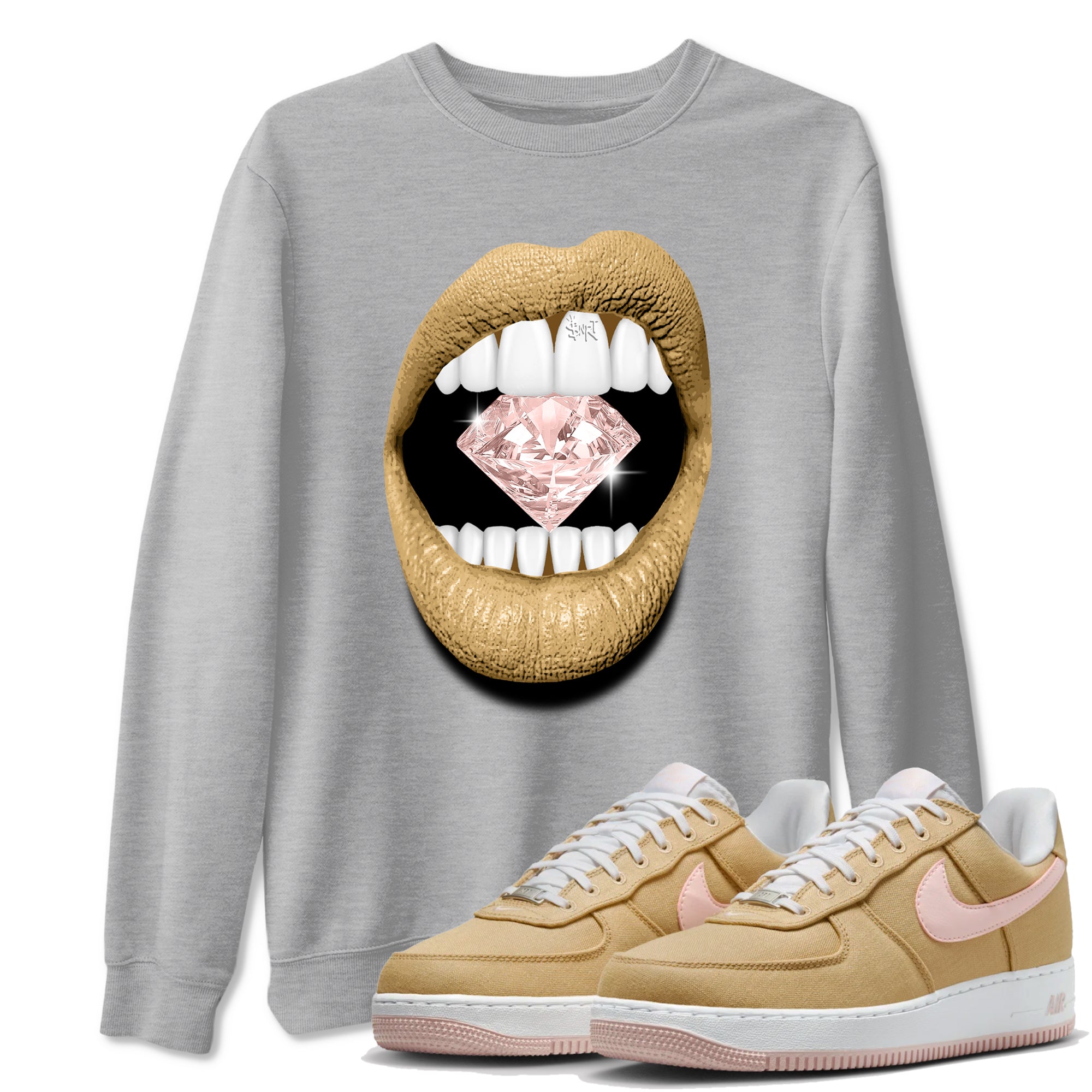 Lips Diamond snkmatch Tees - Air Force 1 Linen