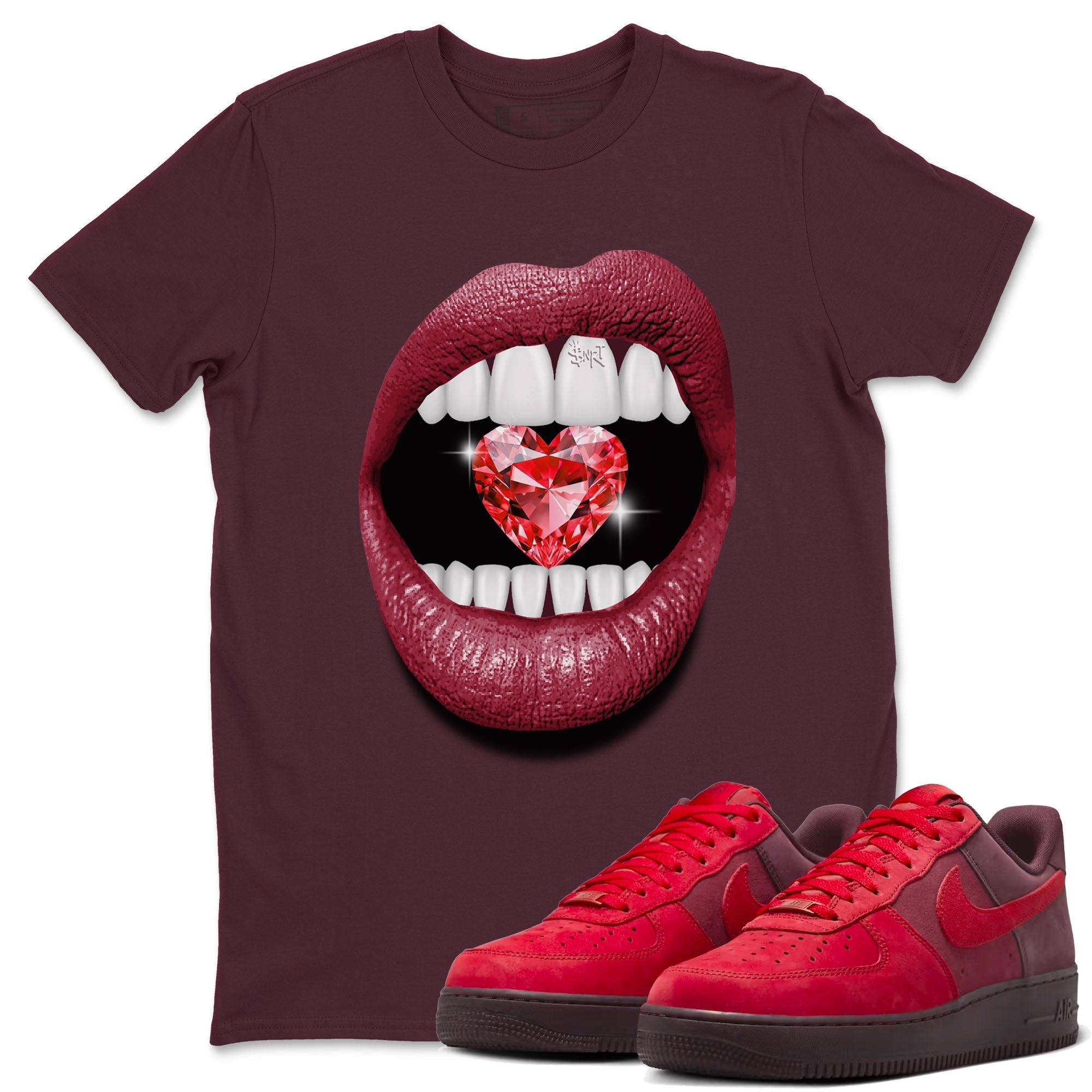 Lips Diamond snkmatch Tees - Air Force 1 Layers Of Love