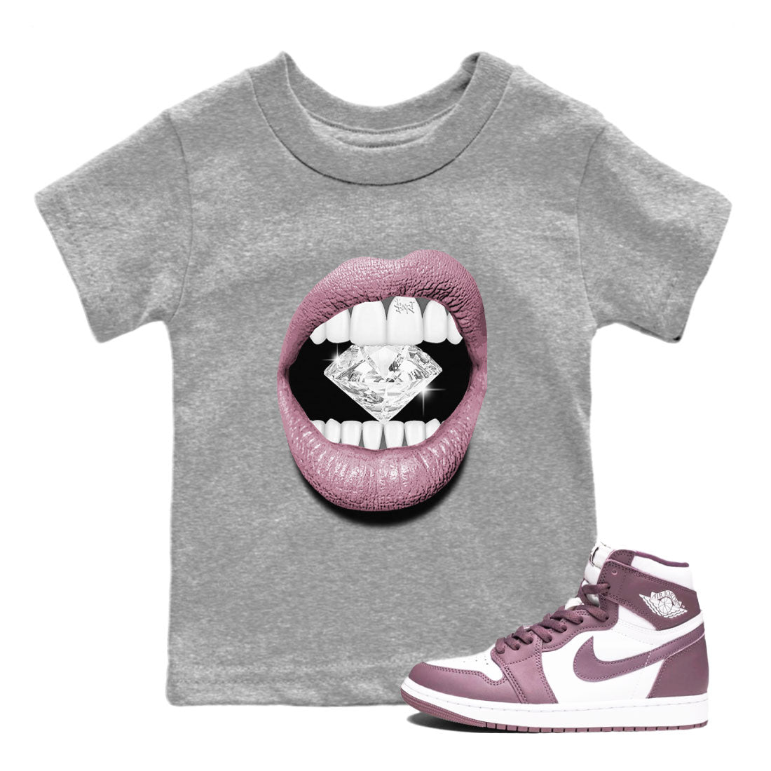 Lips Diamond snkmatch Tee Kids - Air Jordan 1 Mauve