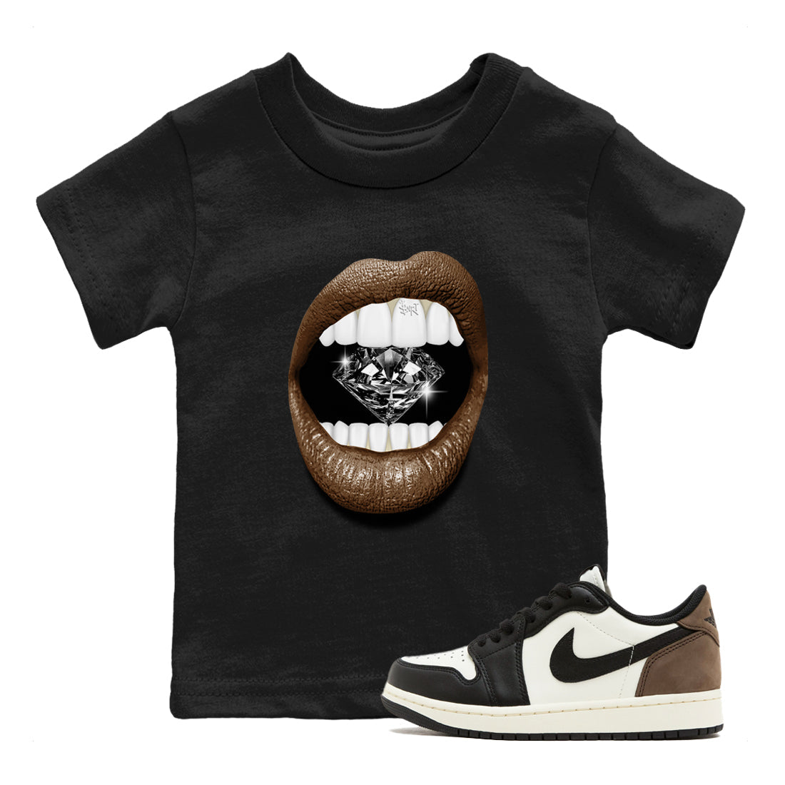 Lips Diamond snkmatch Tees Kids - Air Jordan 1 Mocha