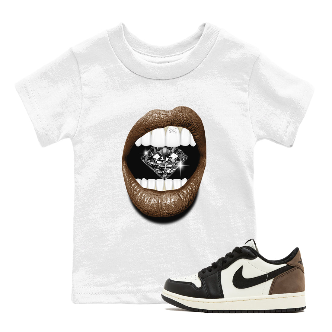 Lips Diamond snkmatch Tees Kids - Air Jordan 1 Mocha