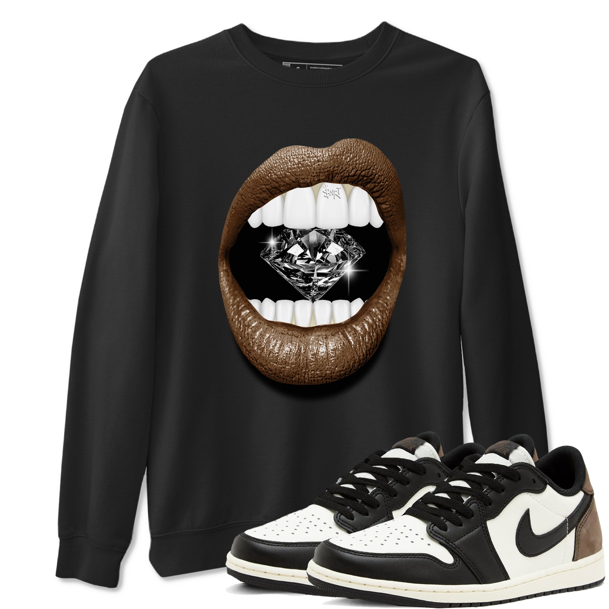 Lips Diamond snkmatch Tees - Air Jordan 1 Mocha
