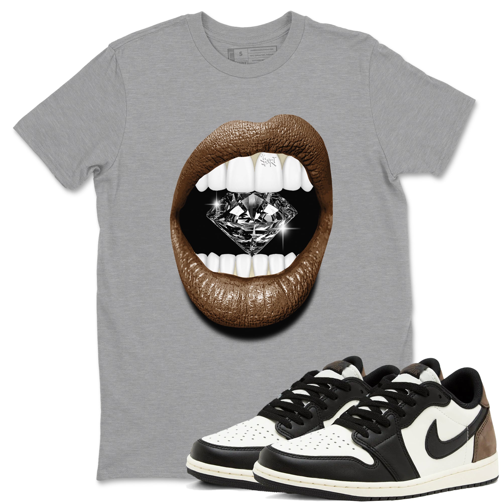 Lips Diamond snkmatch Tees - Air Jordan 1 Mocha