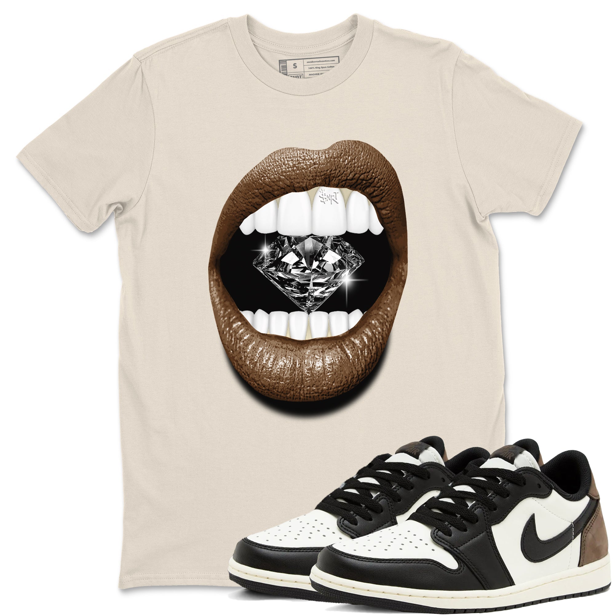 Lips Diamond snkmatch Tees - Air Jordan 1 Mocha