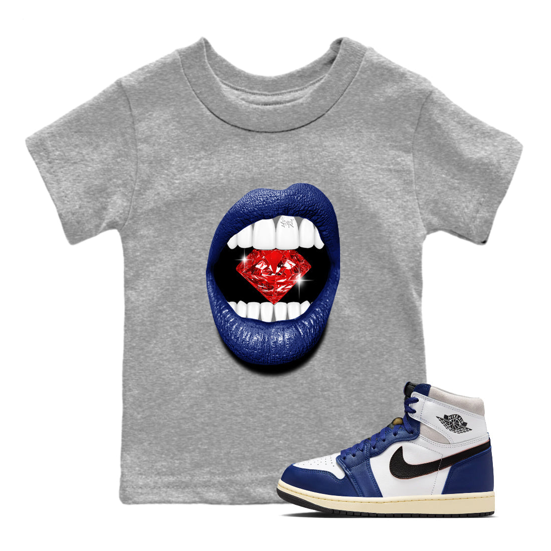 Lips Diamond snkmatch Tees Kids - Air Jordan 1 Rare Air