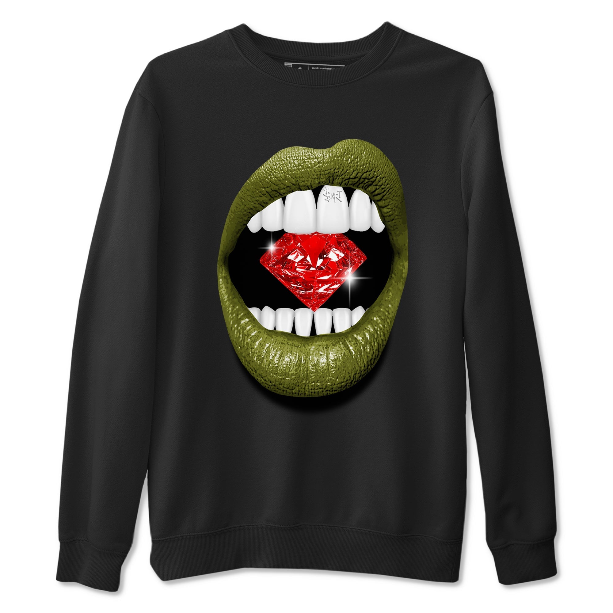 Lips Diamond snkmatch Tees - Air Jordan 1 Travis Scott Medium Olive