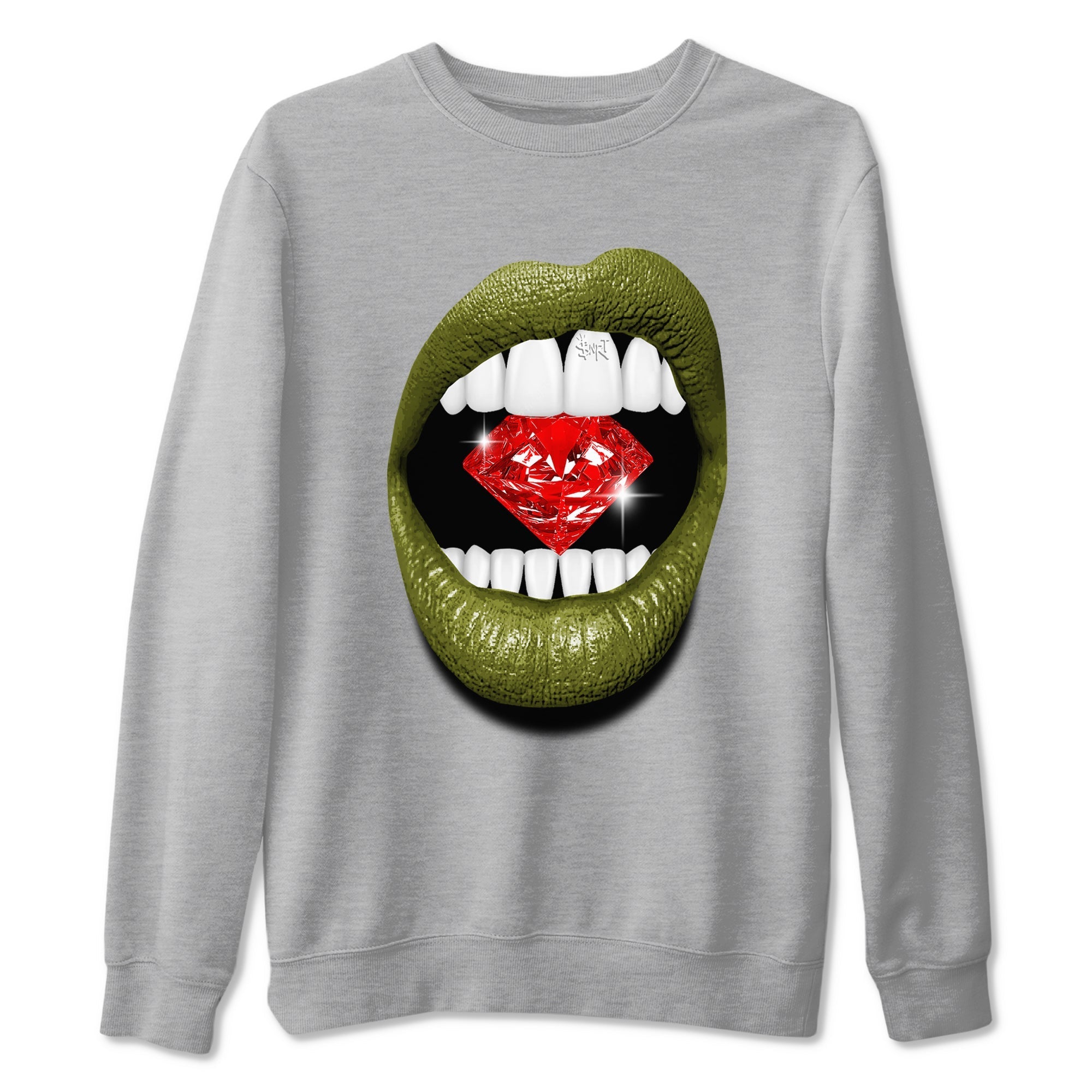 Lips Diamond snkmatch Tees - Air Jordan 1 Travis Scott Medium Olive