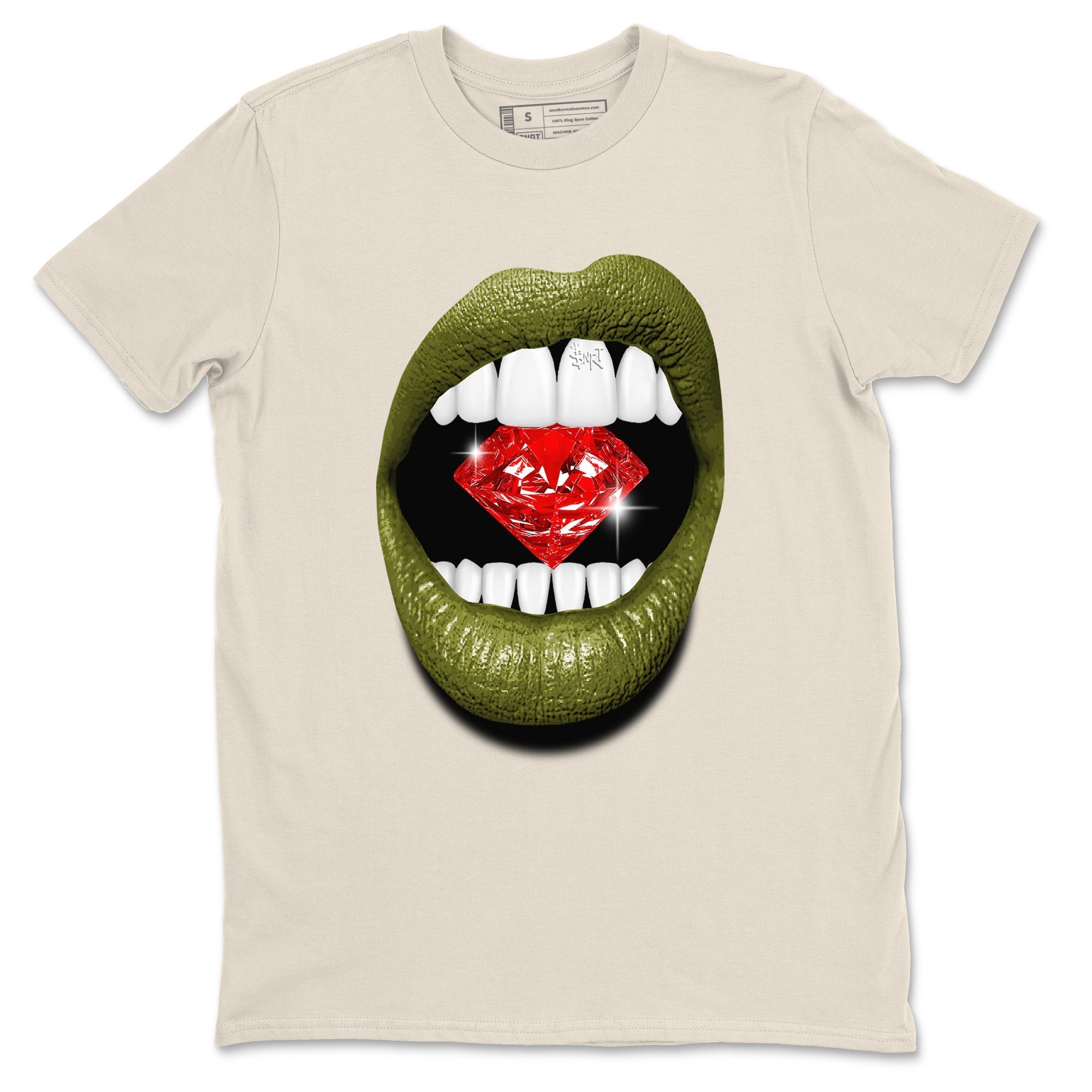 Lips Diamond snkmatch Tees - Air Jordan 1 Travis Scott Medium Olive