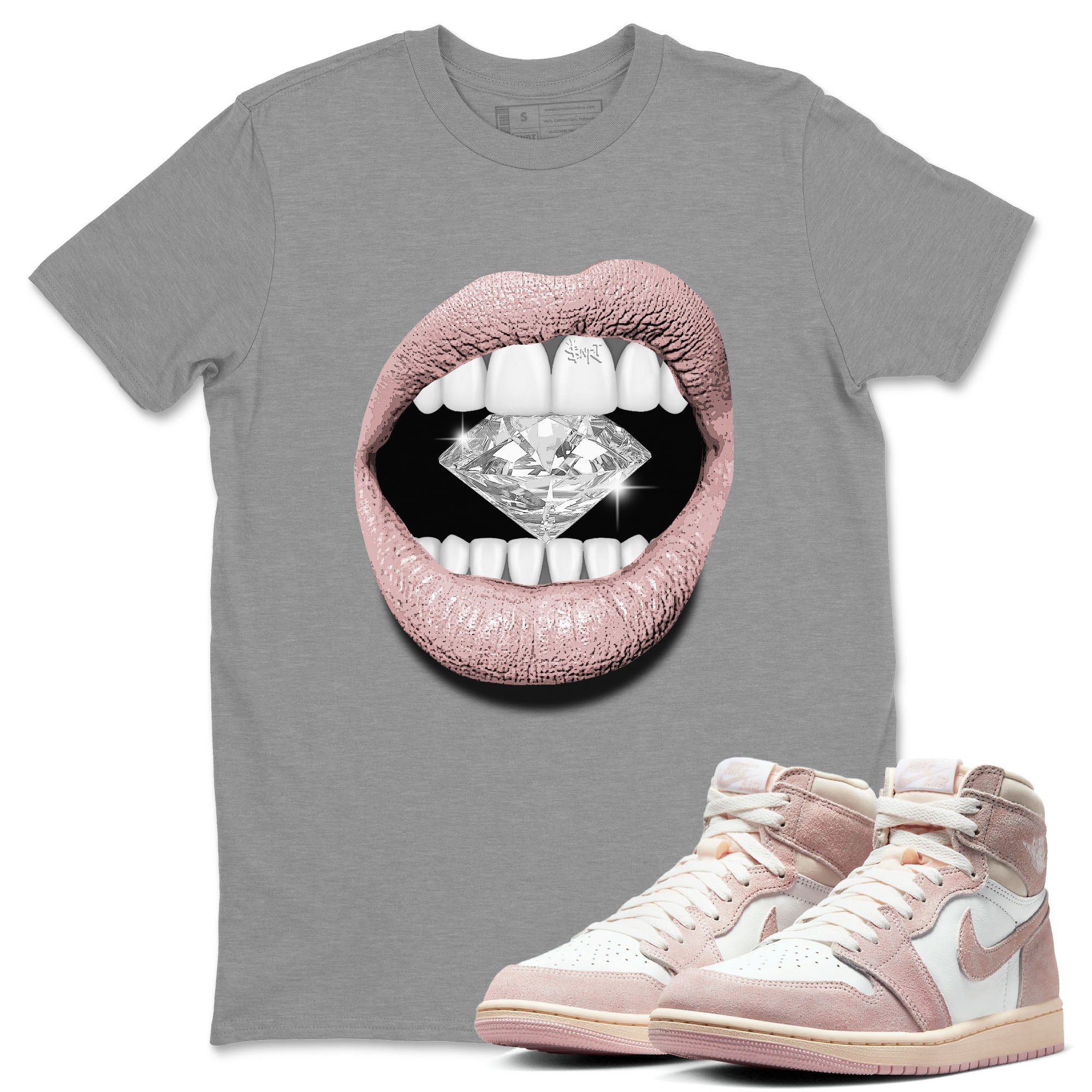 Lips Diamond Unisex Tops - Air Jordan 1 Washed Pink