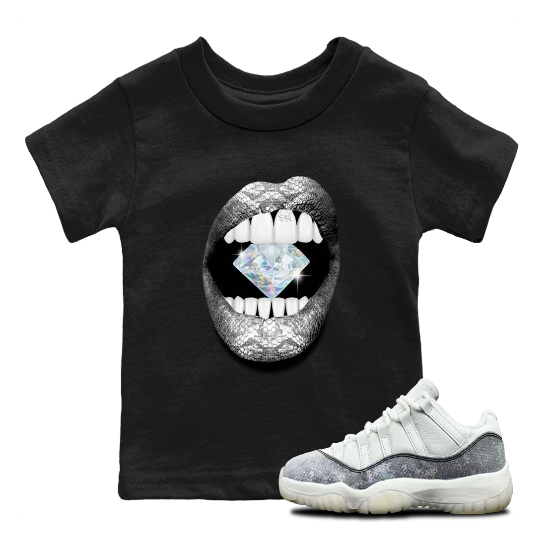 Lips Diamond snkmatch Tees Kids - Air Jordan 11 Year Of The Snake