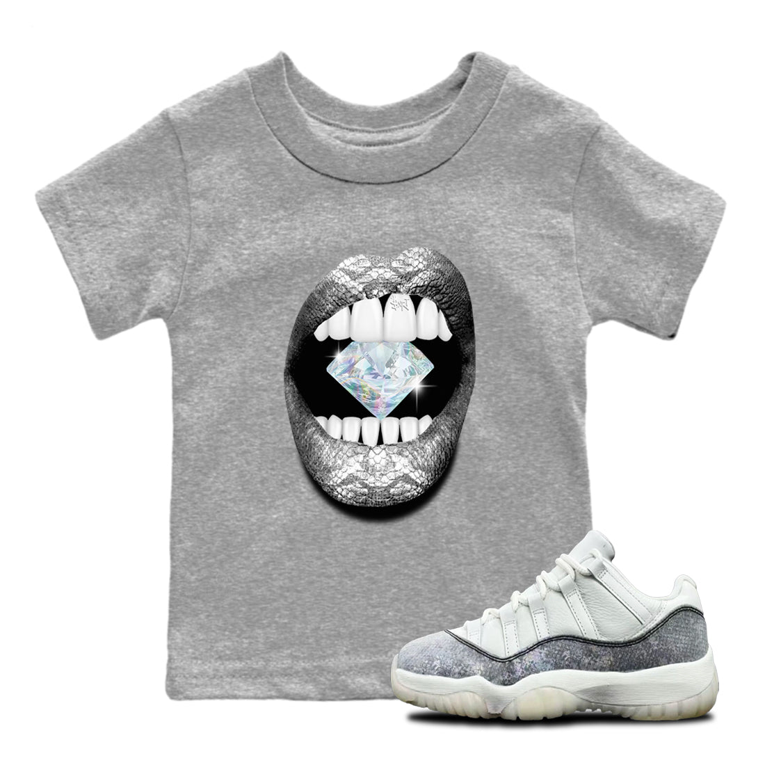 Lips Diamond snkmatch Tees Kids - Air Jordan 11 Year Of The Snake