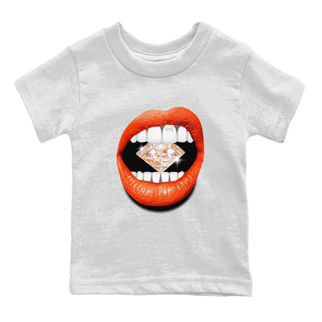 Lips Diamond Kids Tops - Air Jordan 12 Brilliant Orange