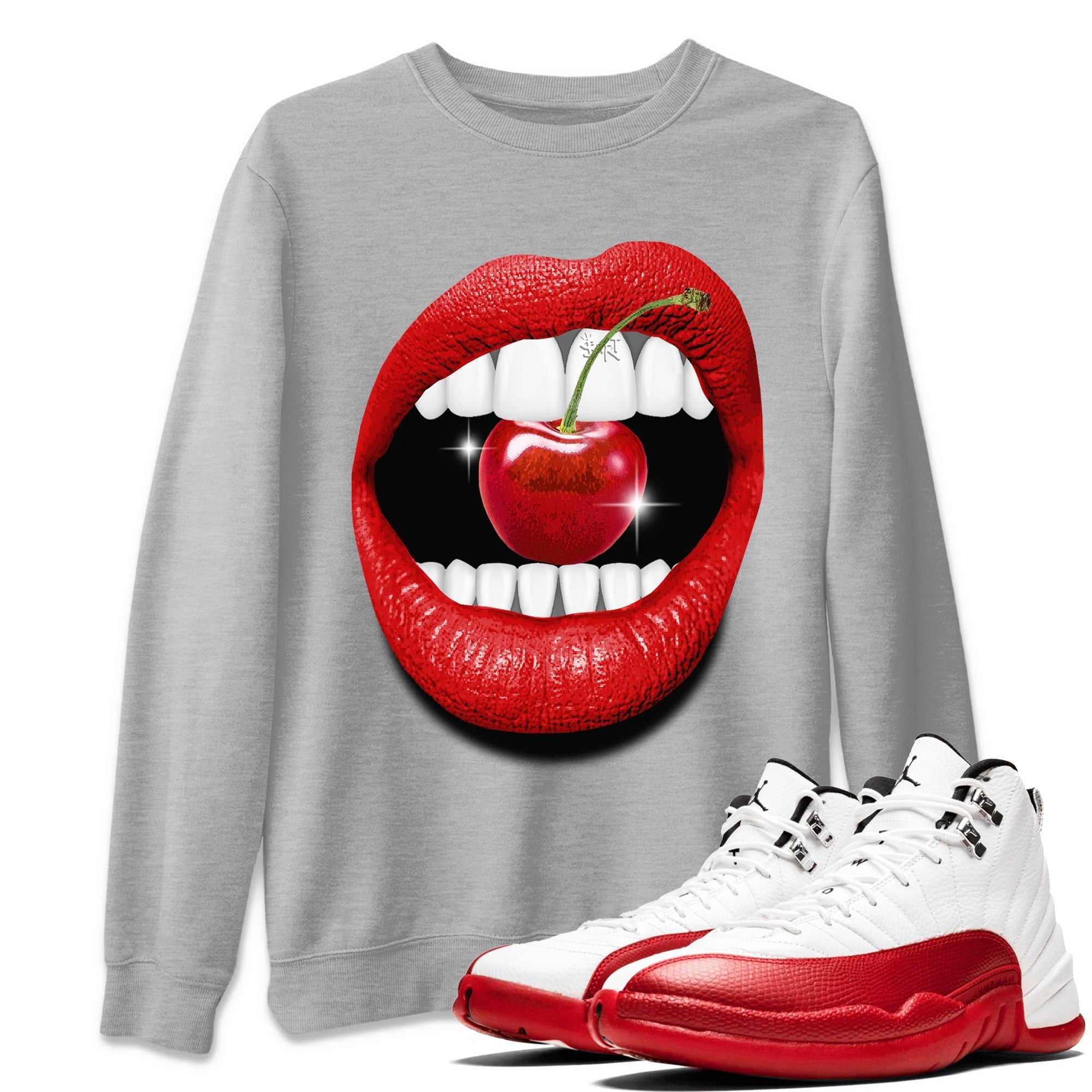 Lips Diamond Unisex Tops - Air Jordan 12 Cherry