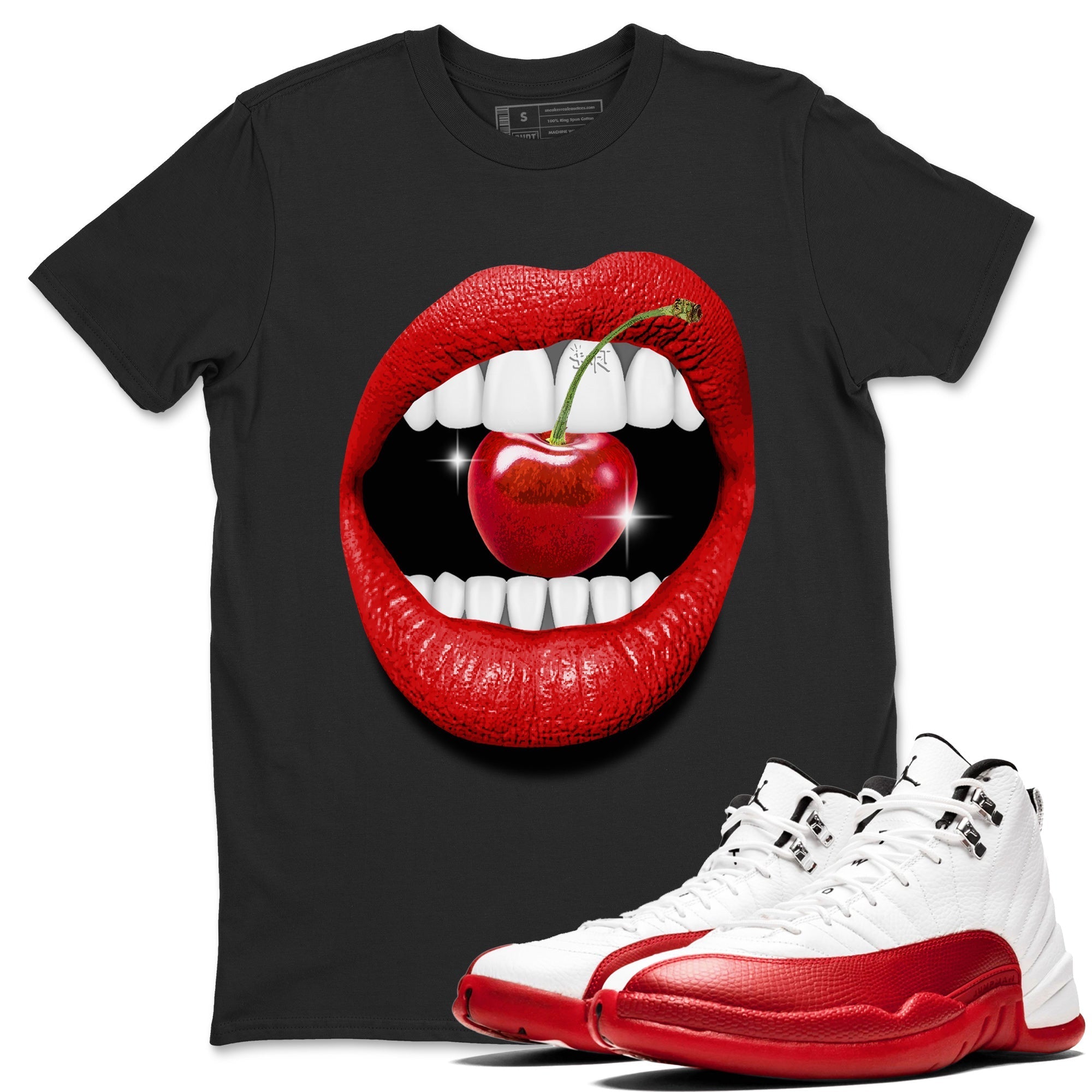 Lips Diamond Unisex Tops - Air Jordan 12 Cherry