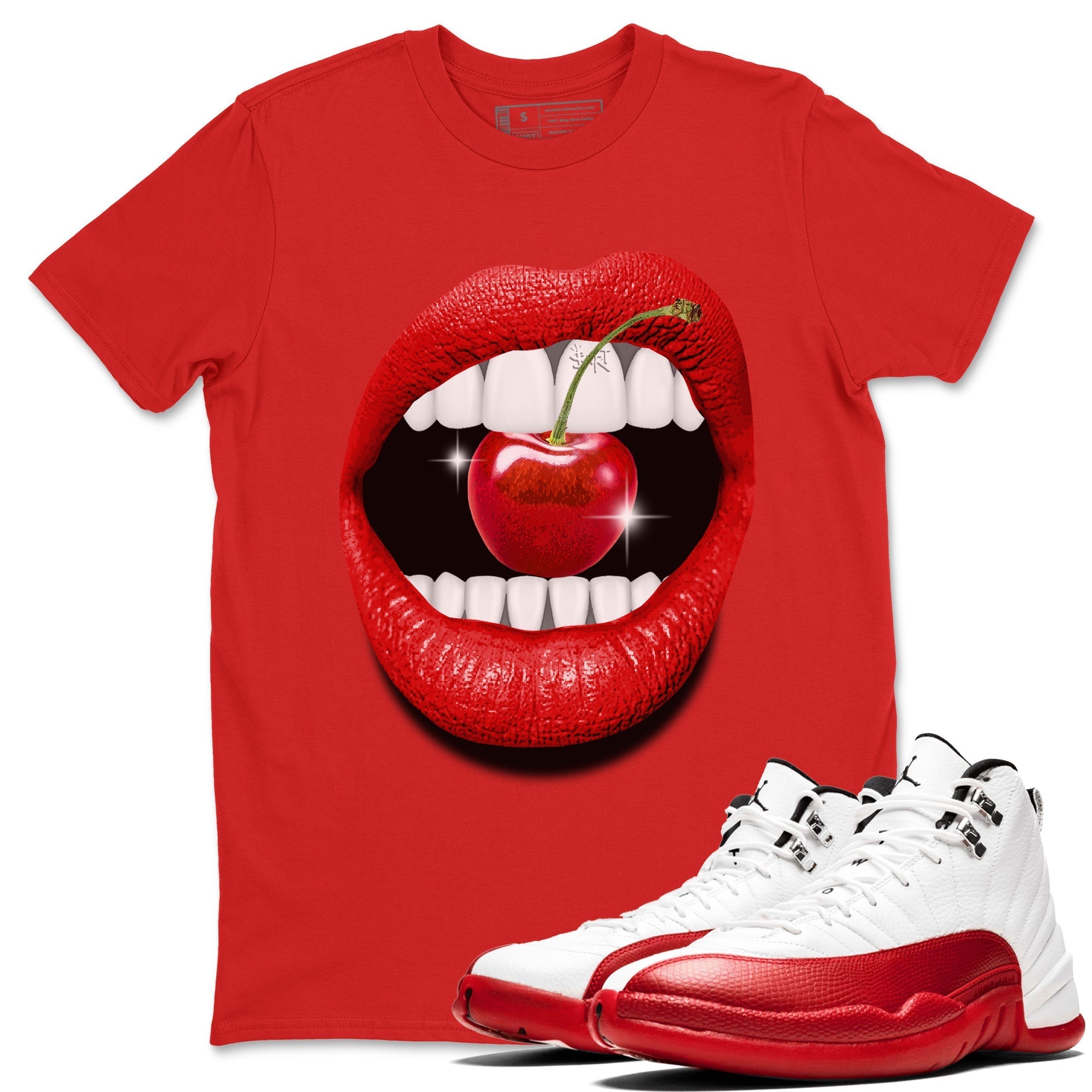 Lips Diamond Unisex Tops - Air Jordan 12 Cherry