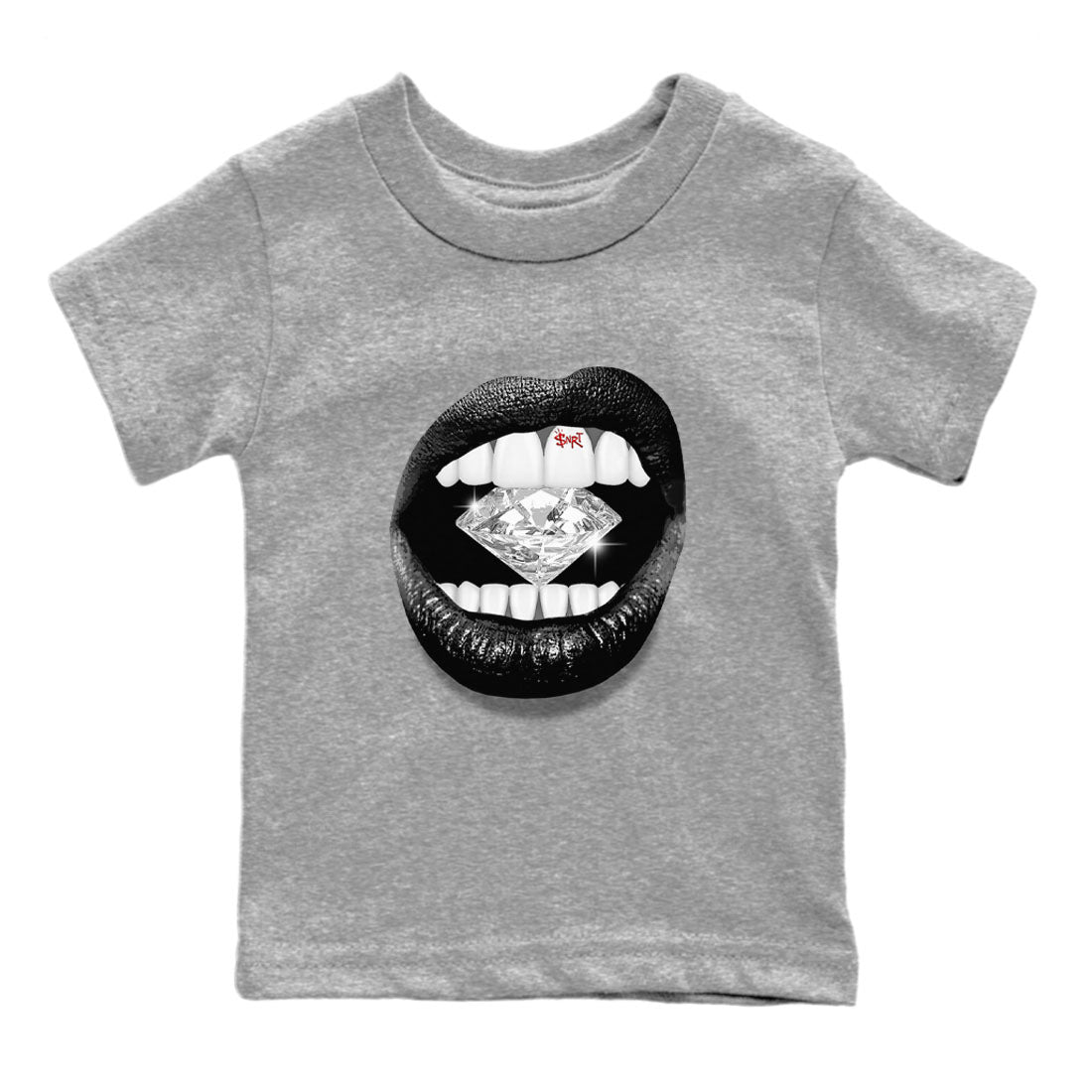 Lips Diamond Kids Tops - Air Jordan 13 Black Flint