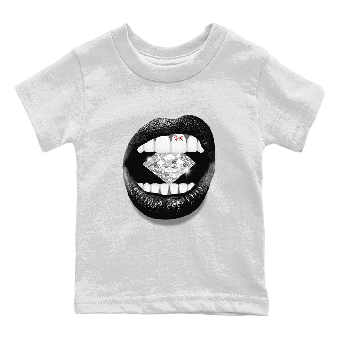Lips Diamond Kids Tops - Air Jordan 13 Black Flint