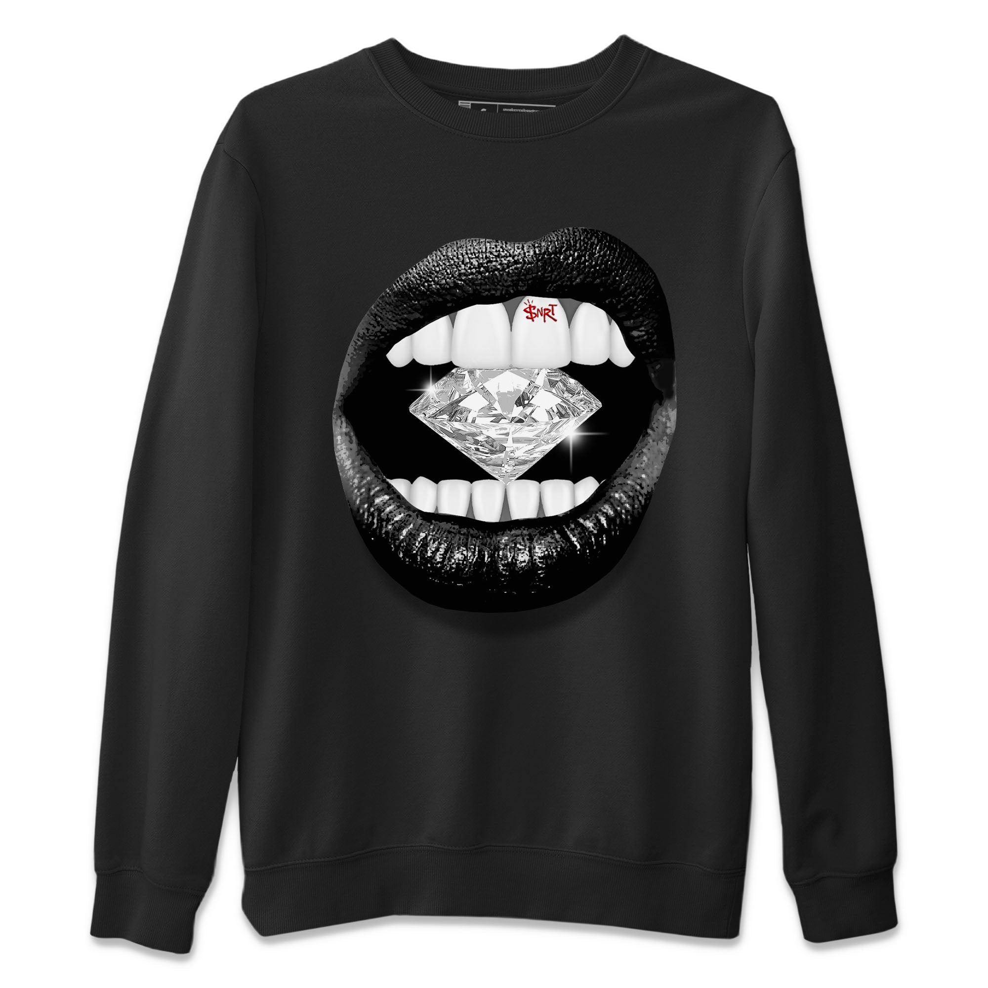 Lips Diamond Unisex Tops - Air Jordan 13 Black Flint