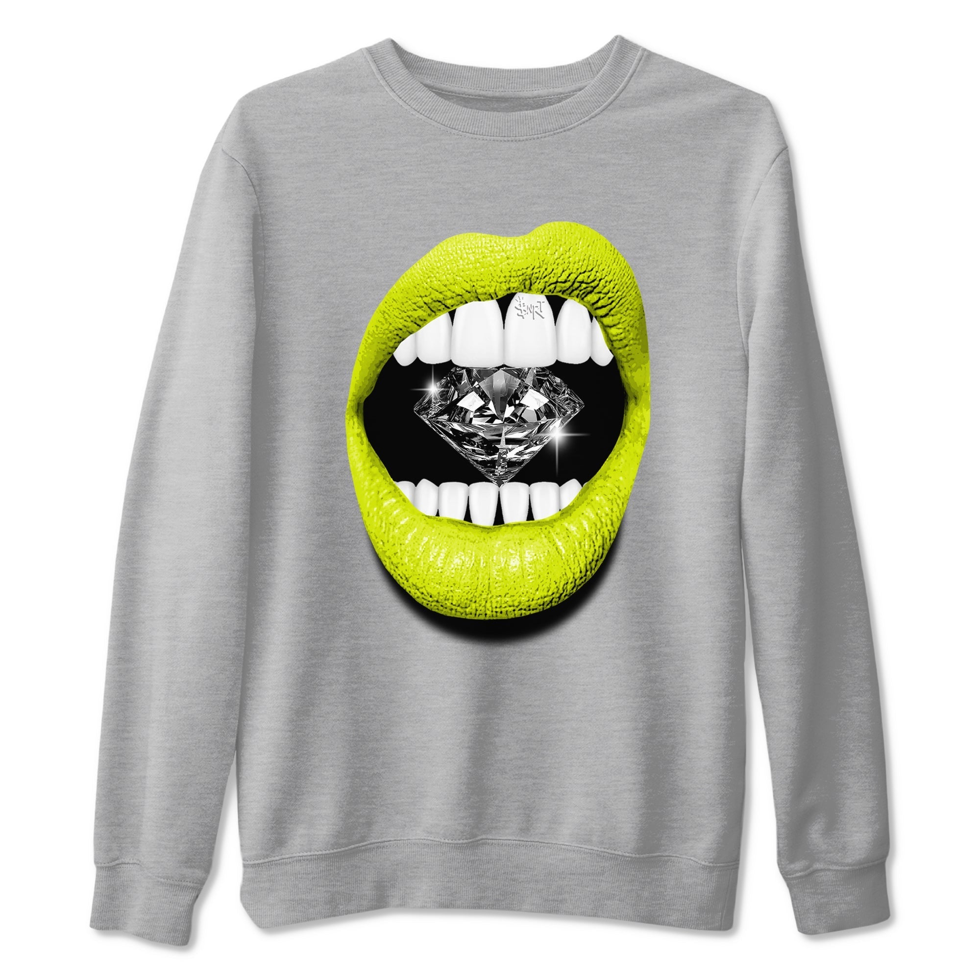 Lips Diamond snkmatch Tees - Air Jordan 13 Bright Cactus