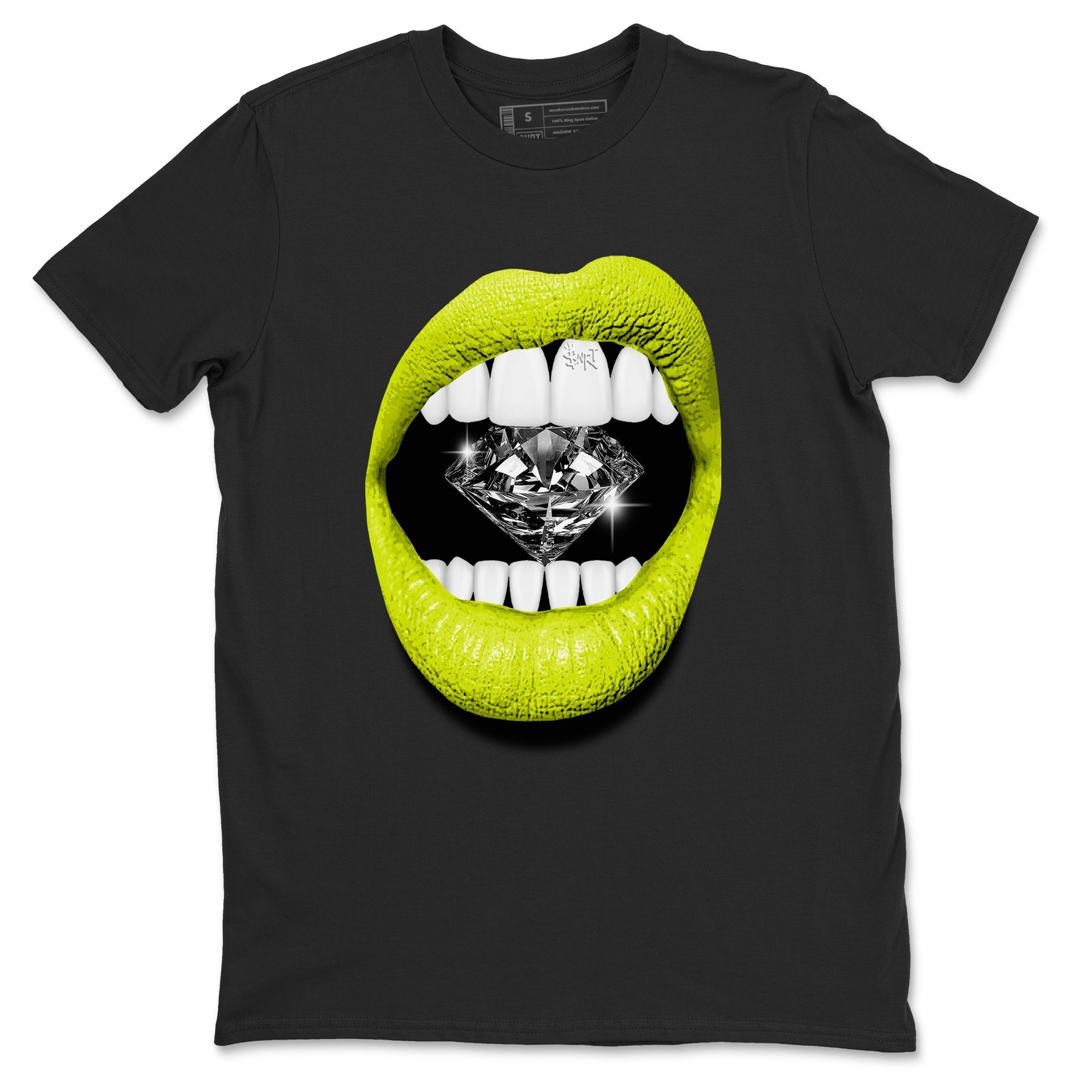 Lips Diamond snkmatch Tees - Air Jordan 13 Bright Cactus