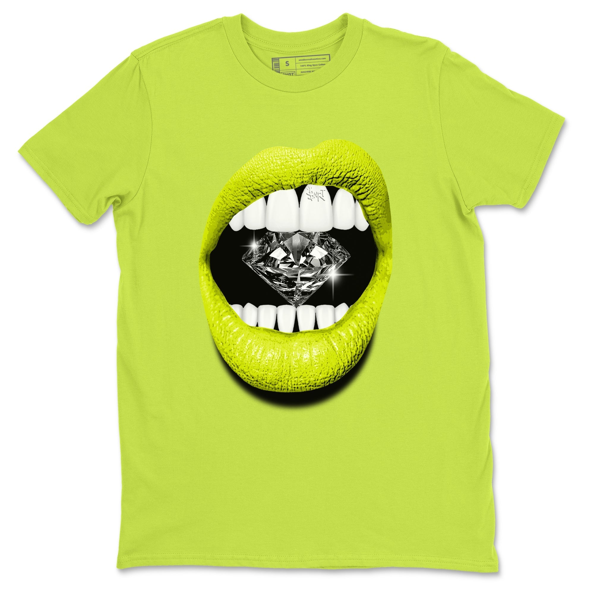 Lips Diamond snkmatch Tees - Air Jordan 13 Bright Cactus