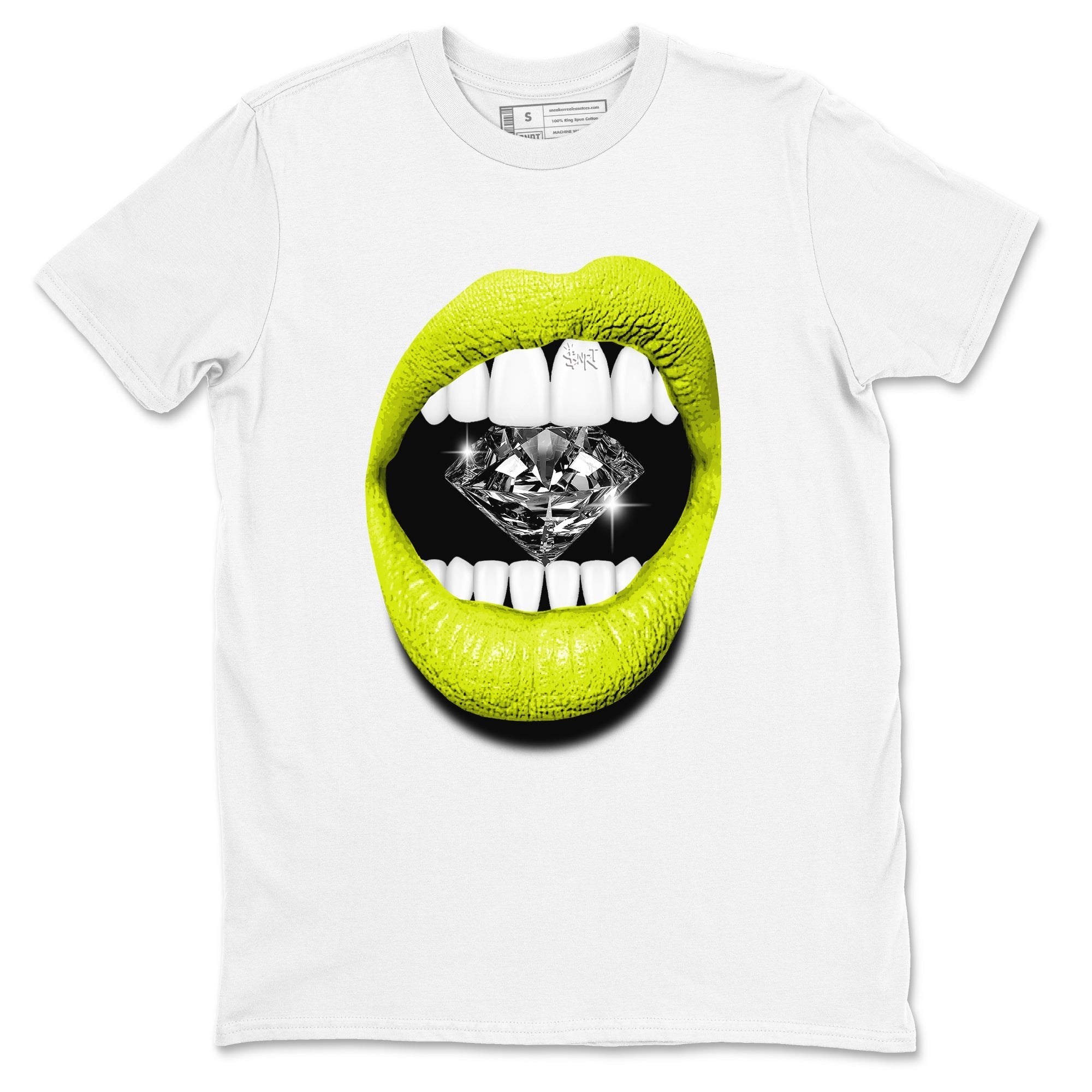 Lips Diamond snkmatch Tees - Air Jordan 13 Bright Cactus