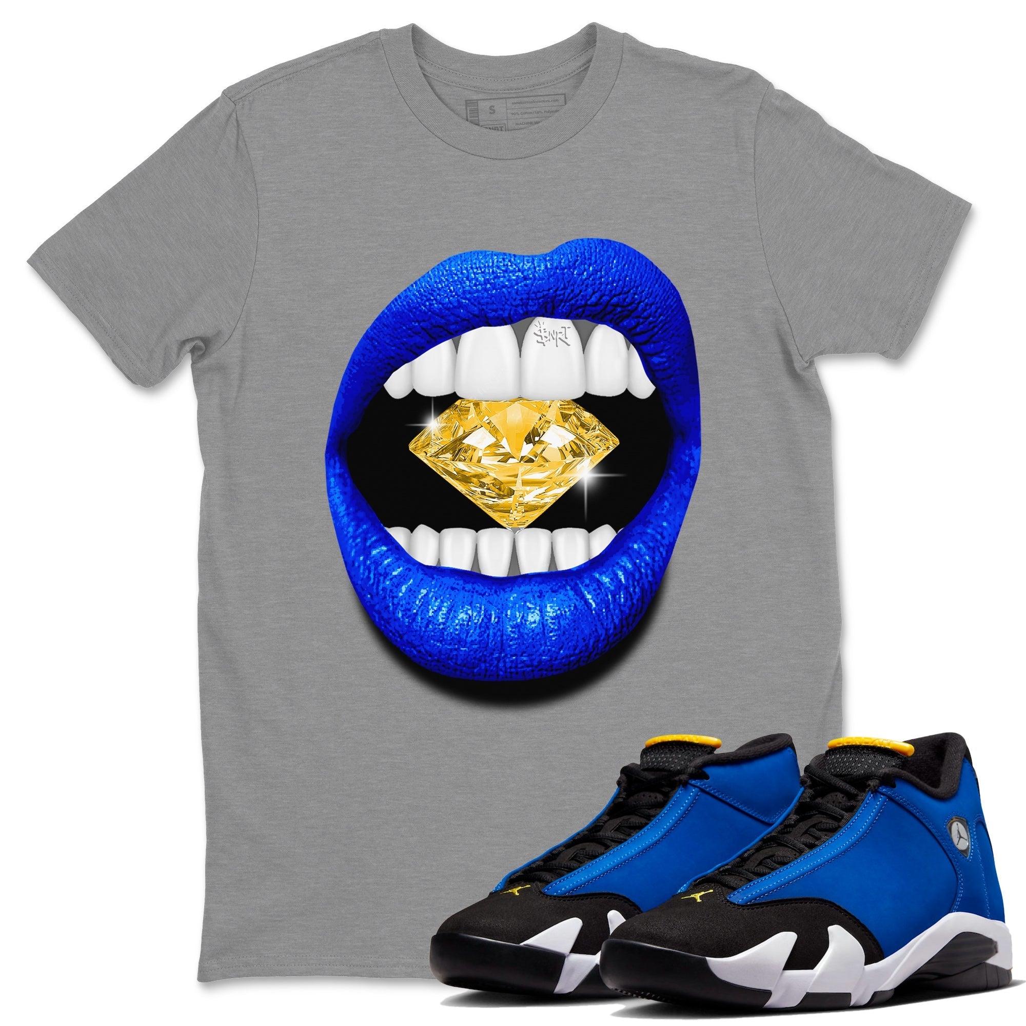 Lips Diamond Unisex Tops - Air Jordan 14 Laney