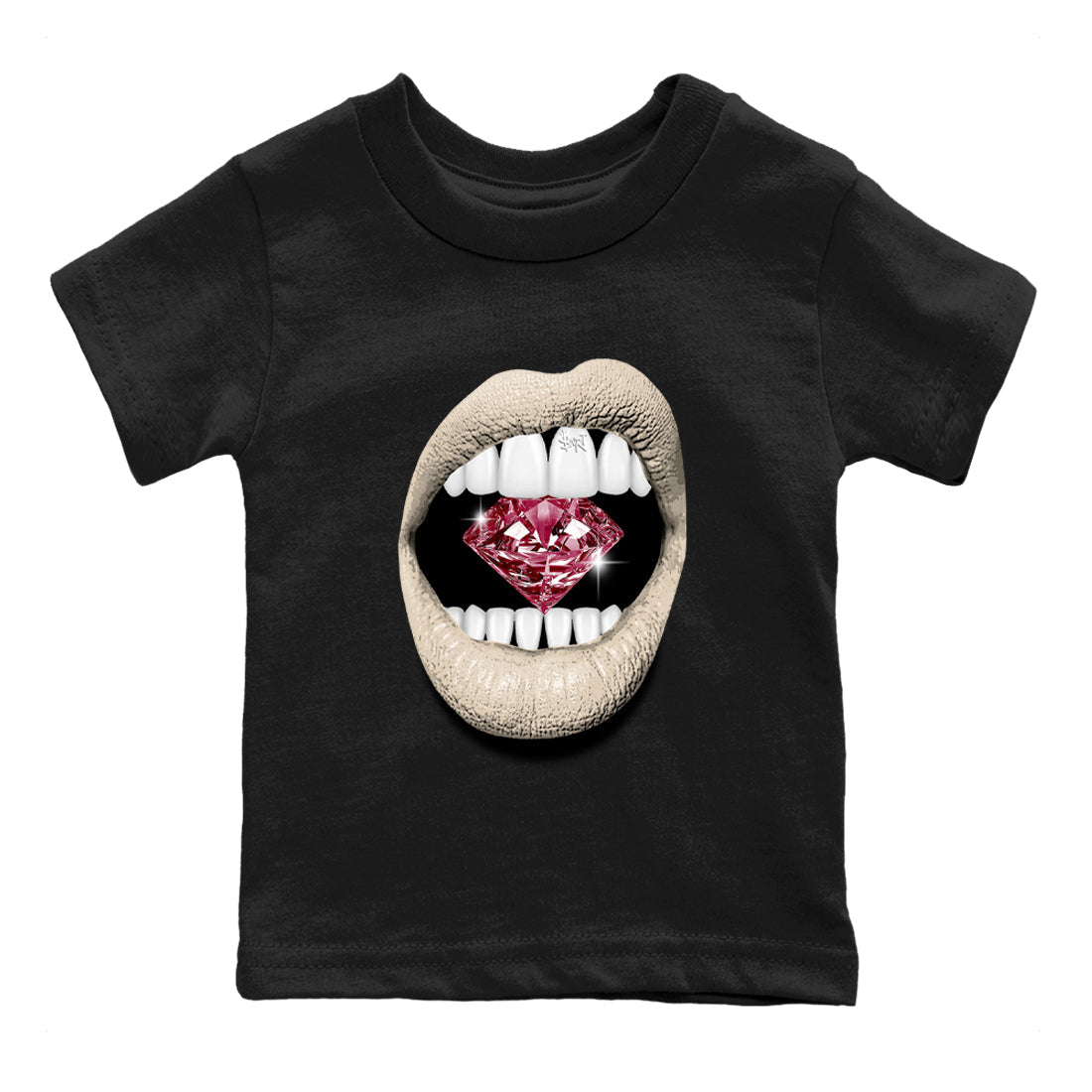 Lips Diamond snkmatch Tees Kids - Air Jordan 4 A Ma Maniere x Fossil Stone