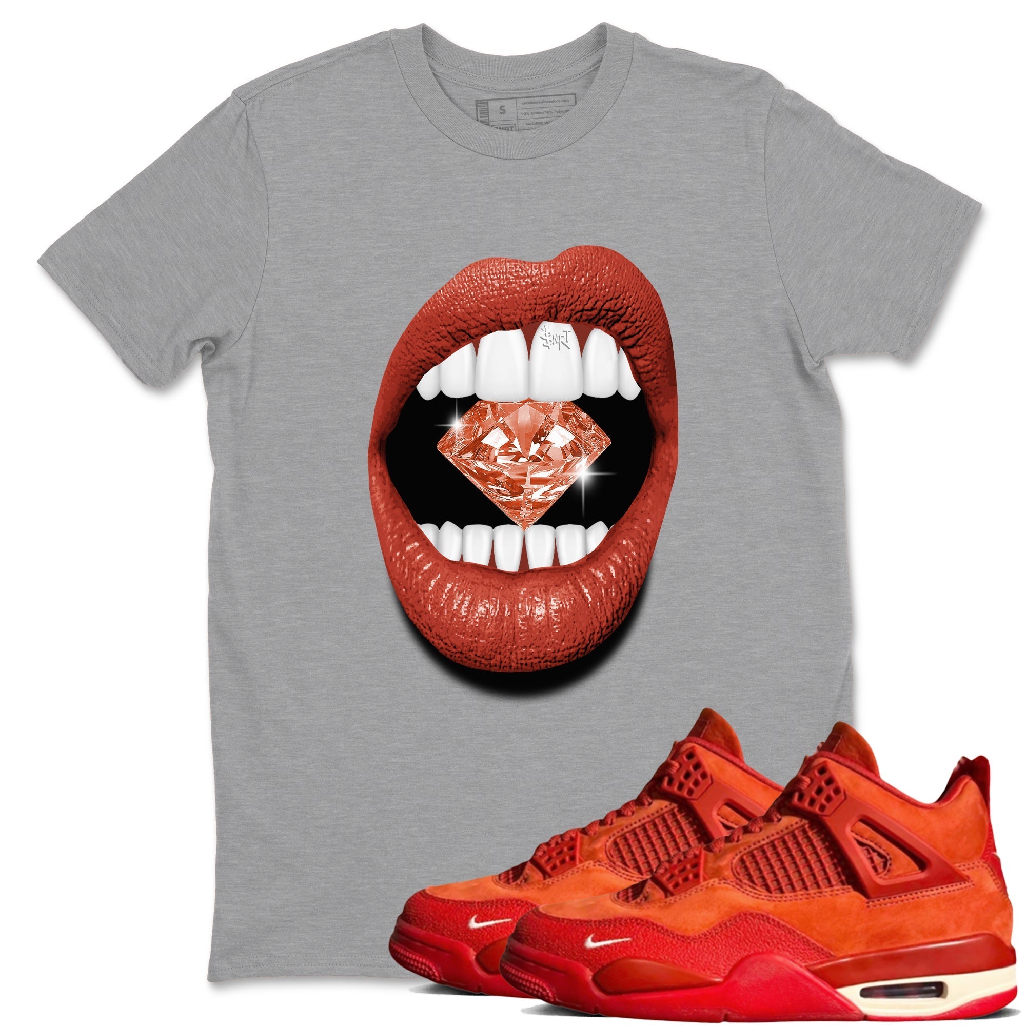Lips Diamond snkmatch Tees - Air Jordan 4 Brick By Brick