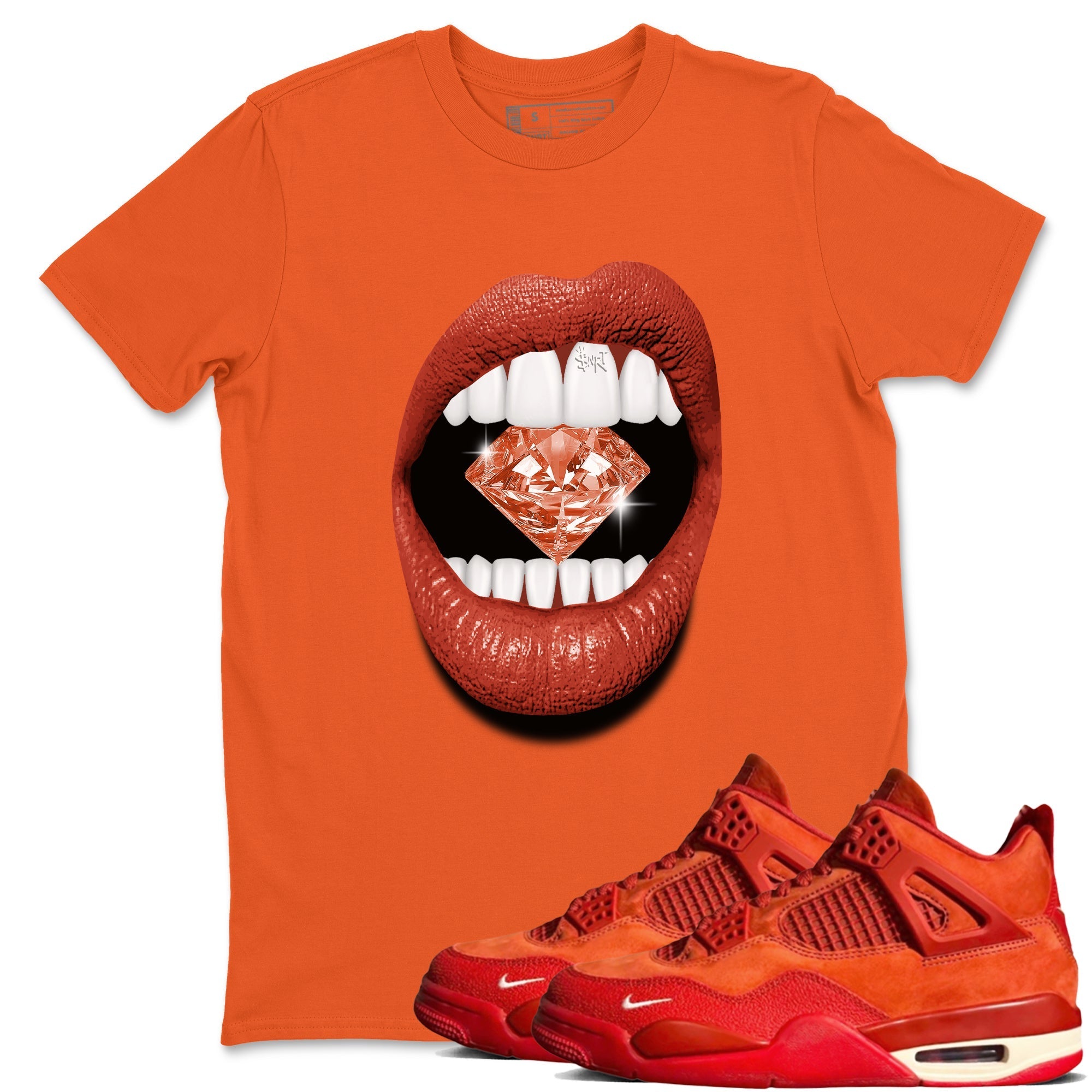 Lips Diamond snkmatch Tees - Air Jordan 4 Brick By Brick