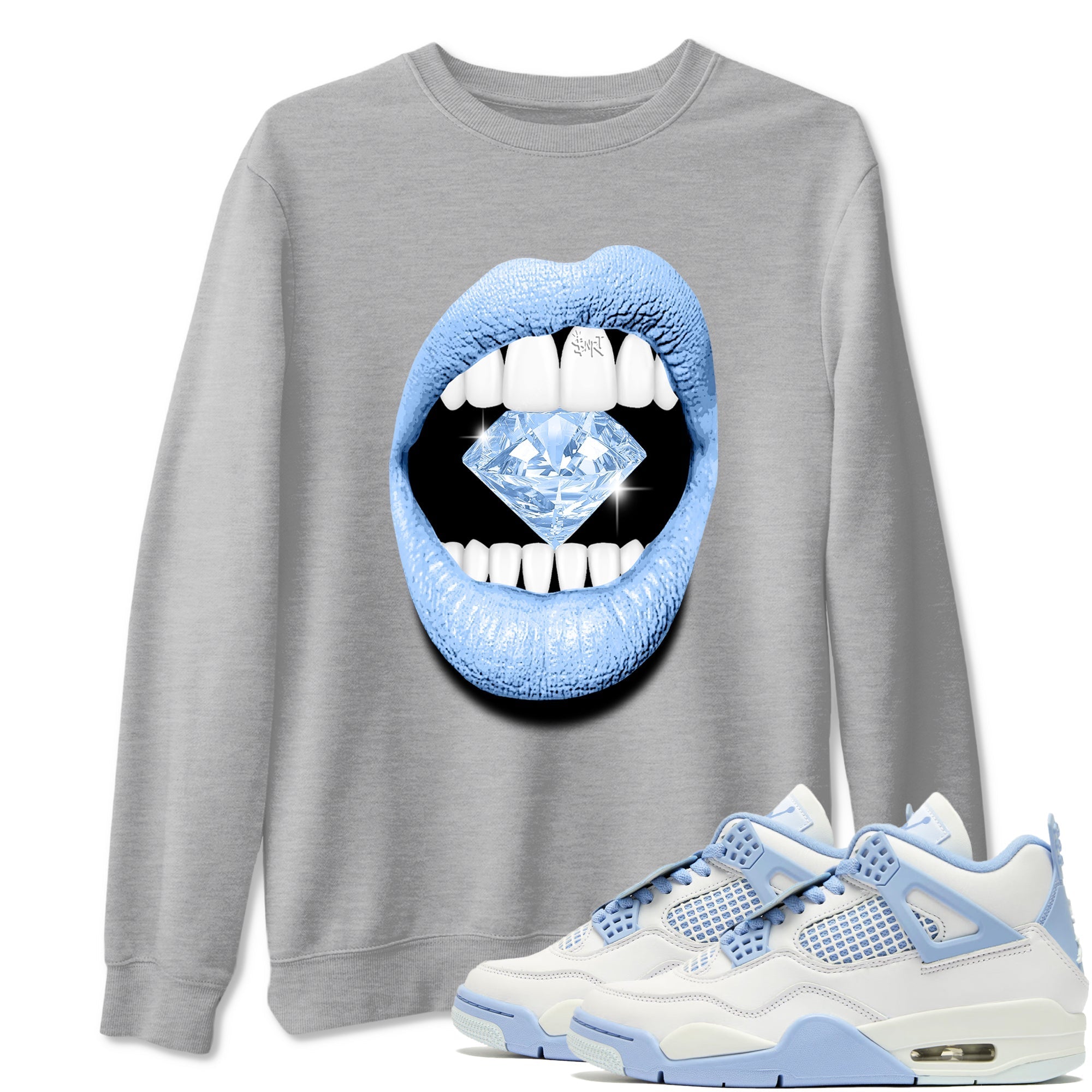 Lips Diamond snkmatch Tees - Air Jordan 4 Forget Me Not