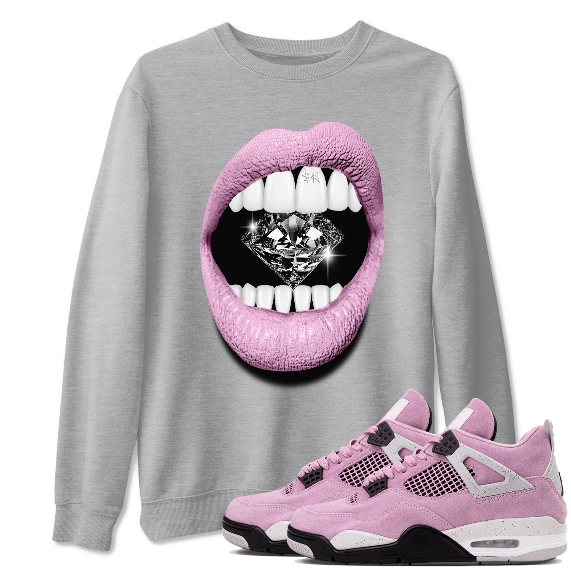 Lips Diamond snkmatch Tees - Air Jordan 4 Orchid