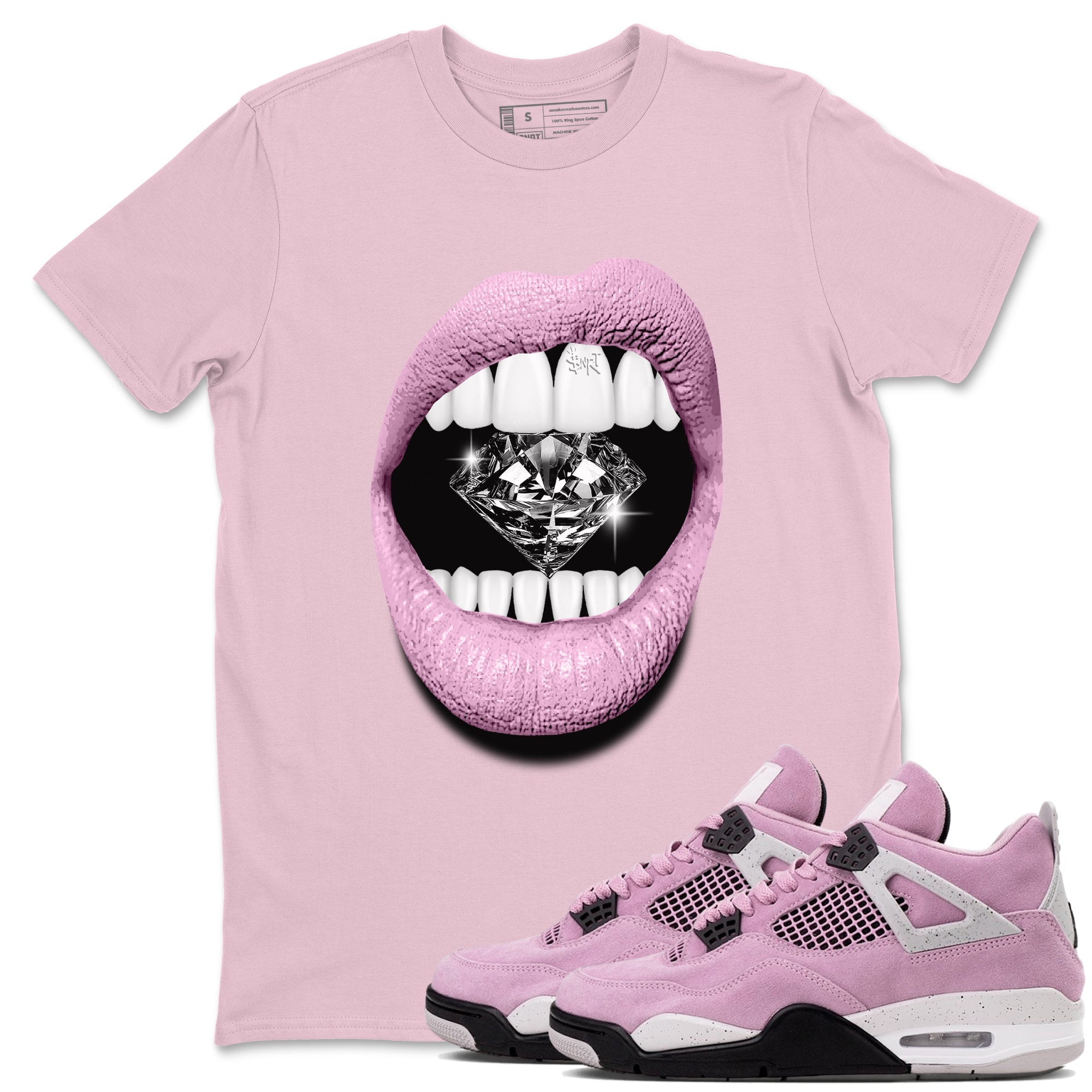 Lips Diamond snkmatch Tees - Air Jordan 4 Orchid