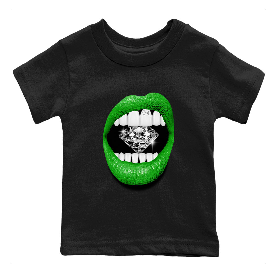 Lips Diamond snkmatch Tees Kids - Air Jordan 5 Lucky Green