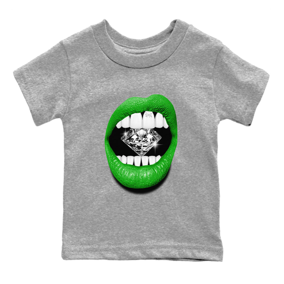 Lips Diamond snkmatch Tees Kids - Air Jordan 5 Lucky Green