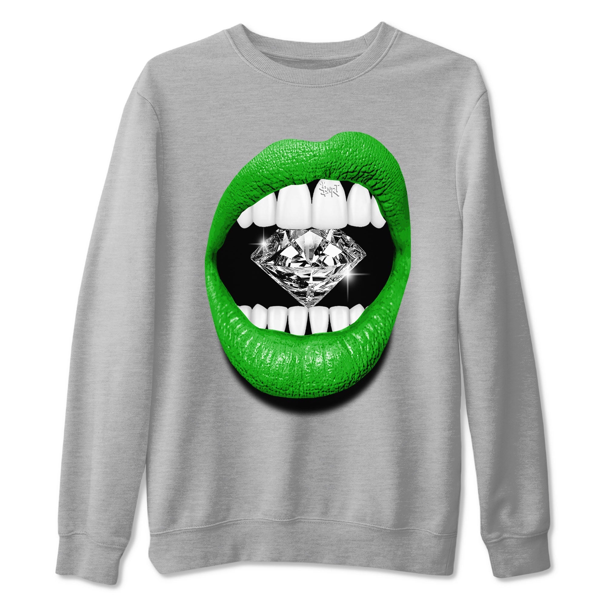 Lips Diamond snkmatch Tees - Air Jordan 5 Lucky Green