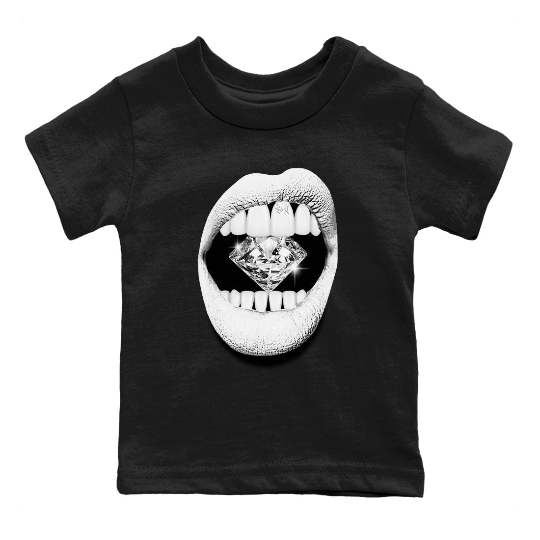 Lips Diamond snkmatch Tees Kids - Air Jordan 5 White Black