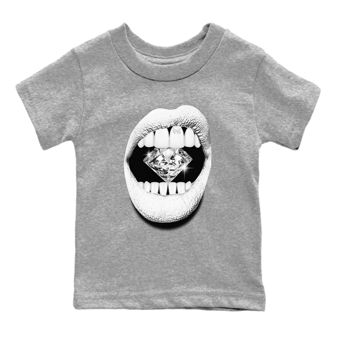 Lips Diamond snkmatch Tees Kids - Air Jordan 5 White Black
