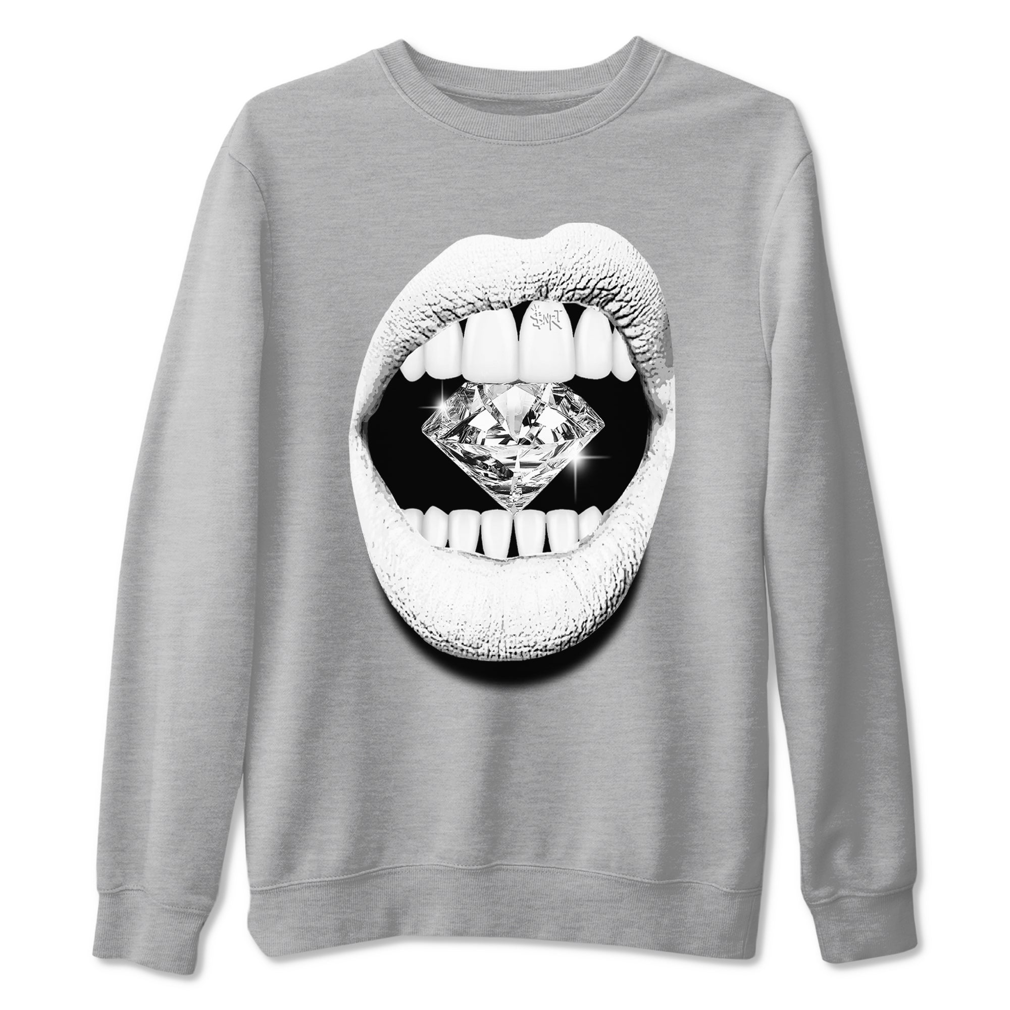 Lips Diamond snkmatch Tees - Air Jordan 5 White Black