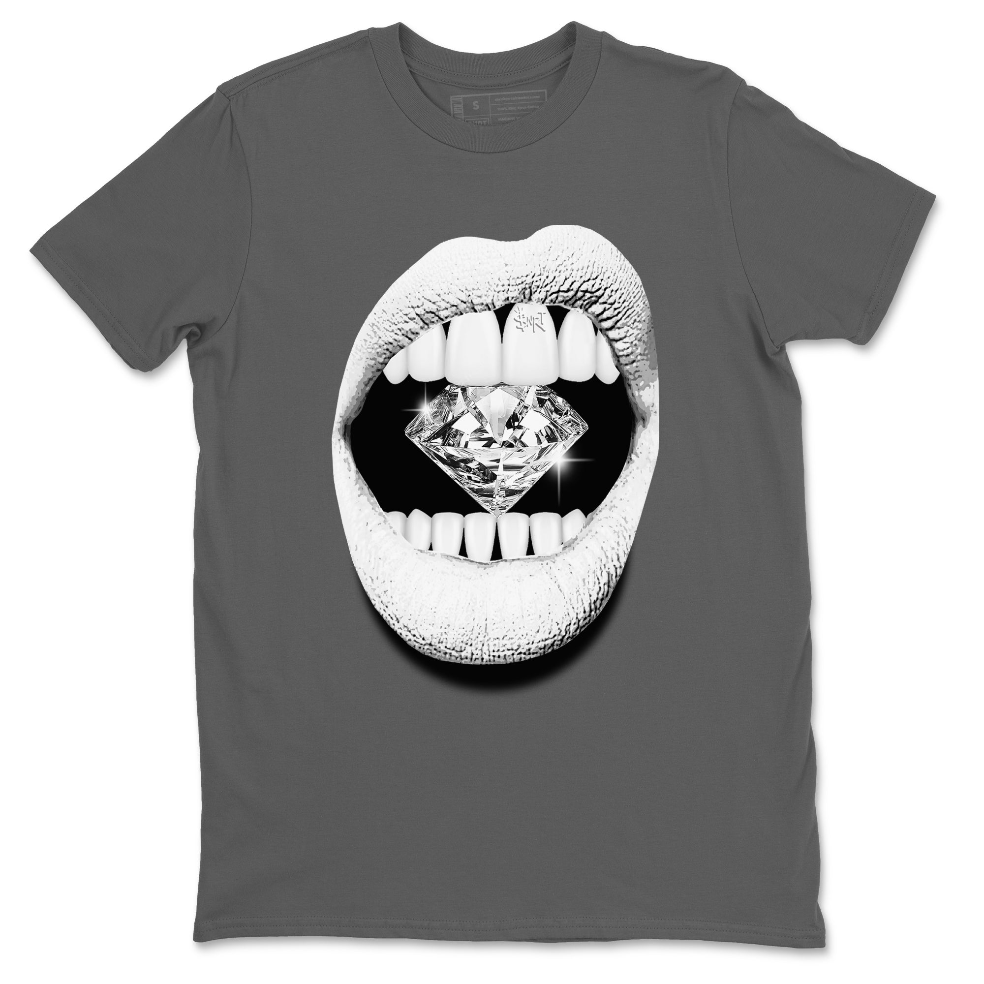 Lips Diamond snkmatch Tees - Air Jordan 5 White Black