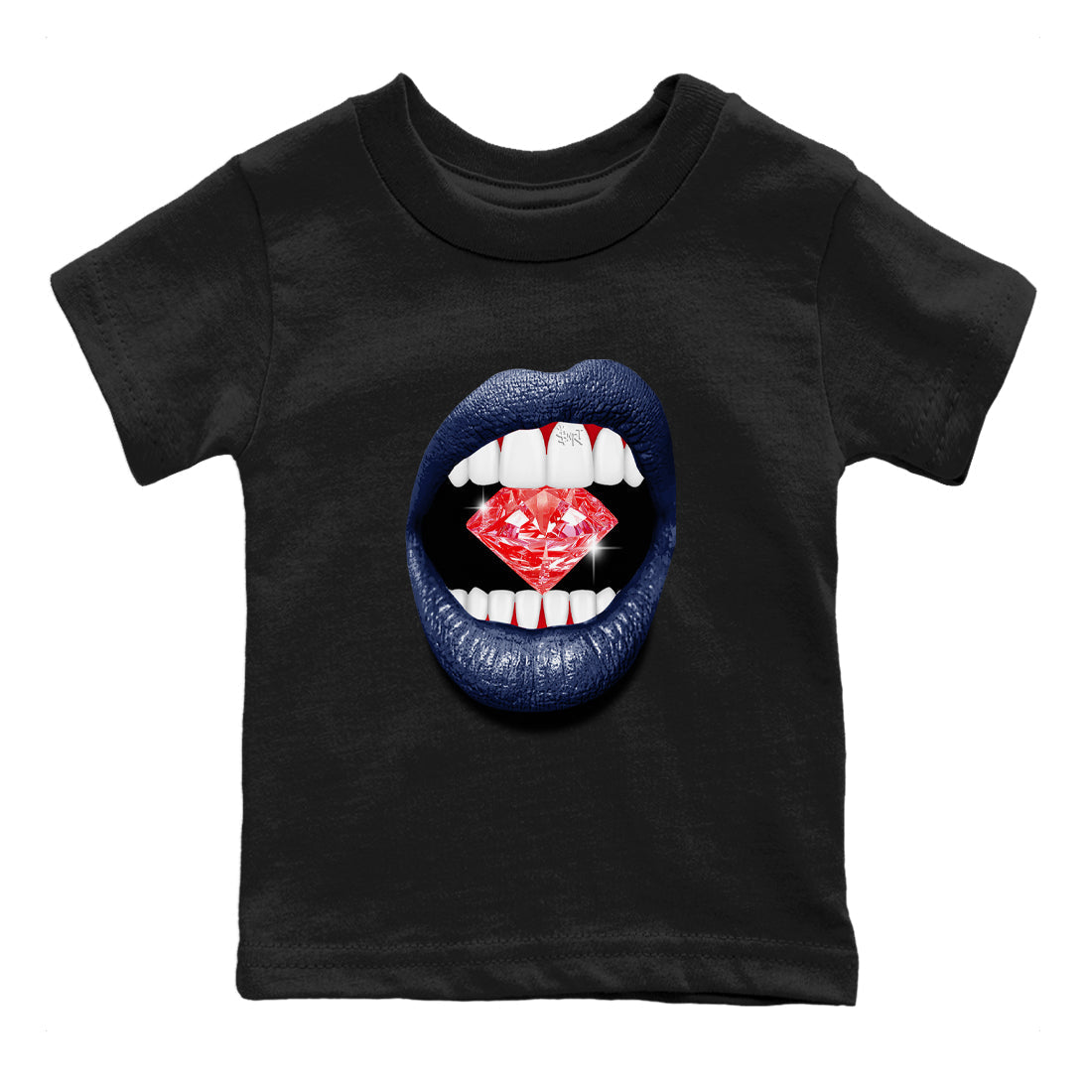 Lips Diamond snkmatch Tees Kids - Air Jordan 6 White And Midnight Navy
