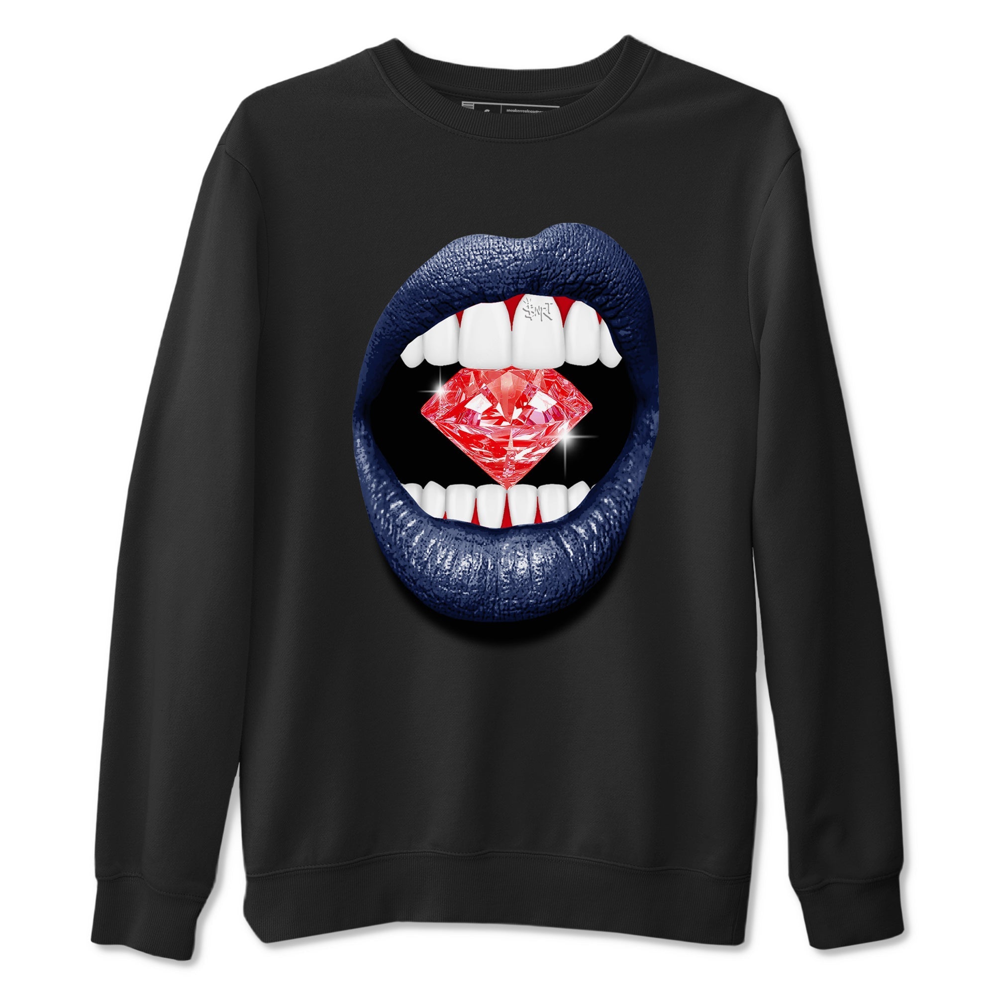 Lips Diamond snkmatch Tees - Air Jordan 6 White And Midnight Navy