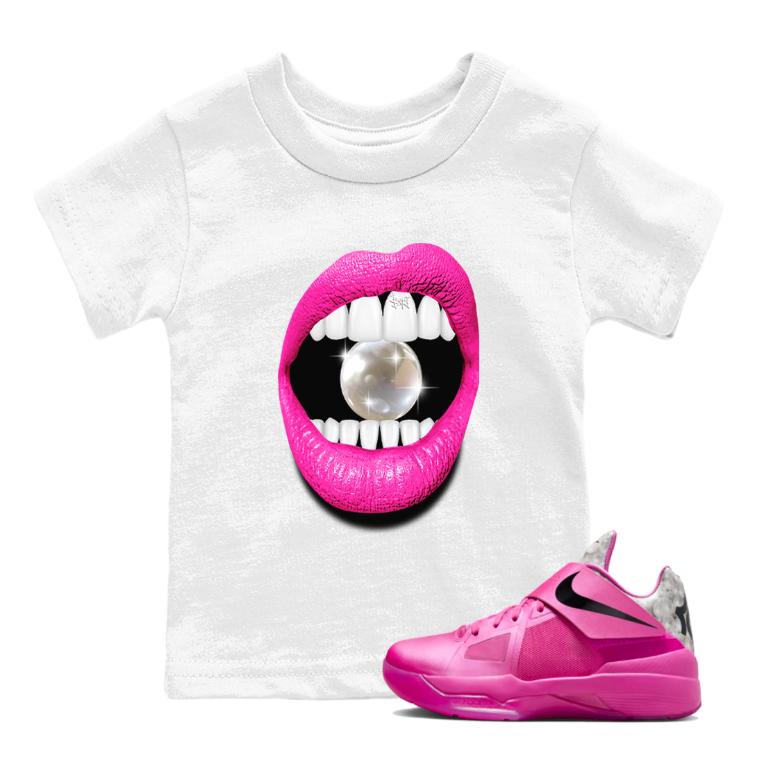 Lips Diamond snkmatch Tees Kids - Nike KD 4 Aunt Pearl
