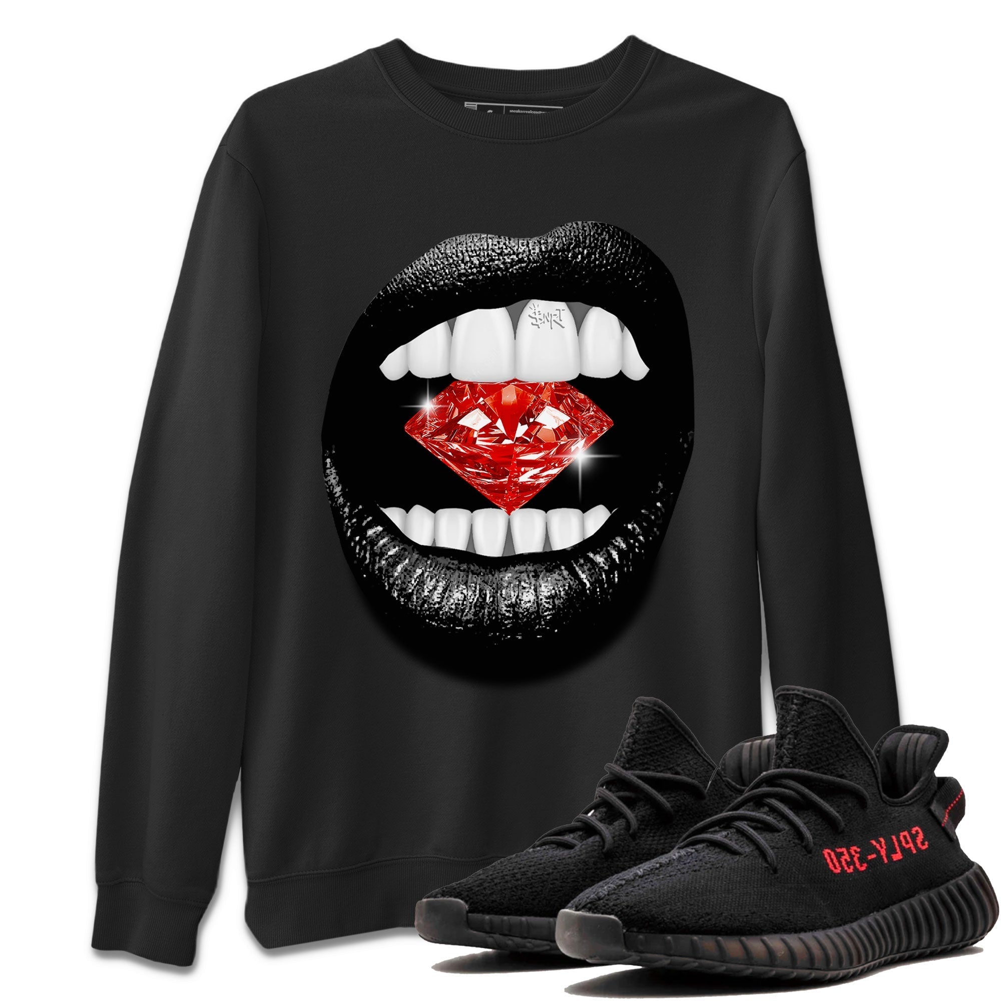Lips Diamond snkmatch Tee - Yeezy 350 Bred