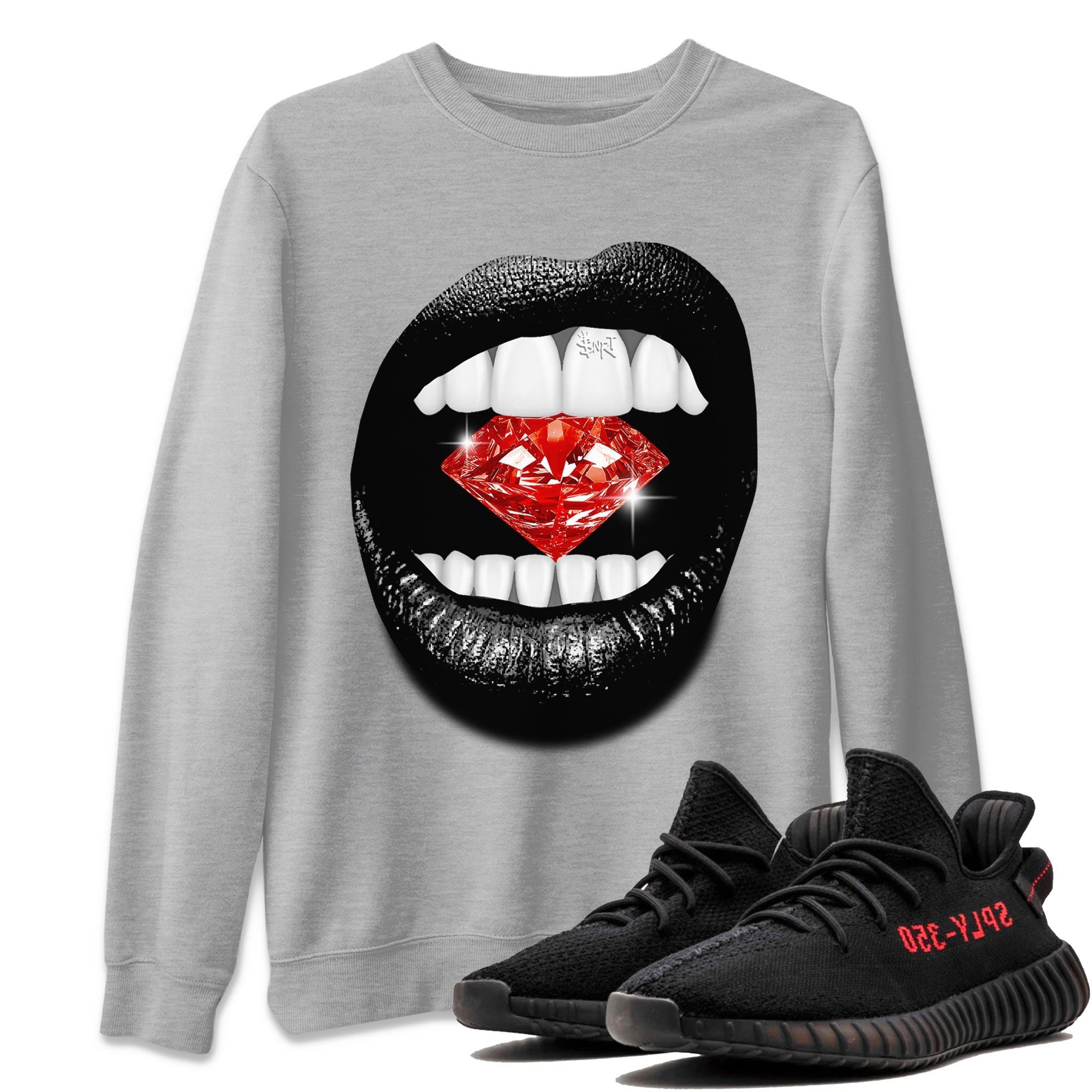Lips Diamond snkmatch Tee - Yeezy 350 Bred