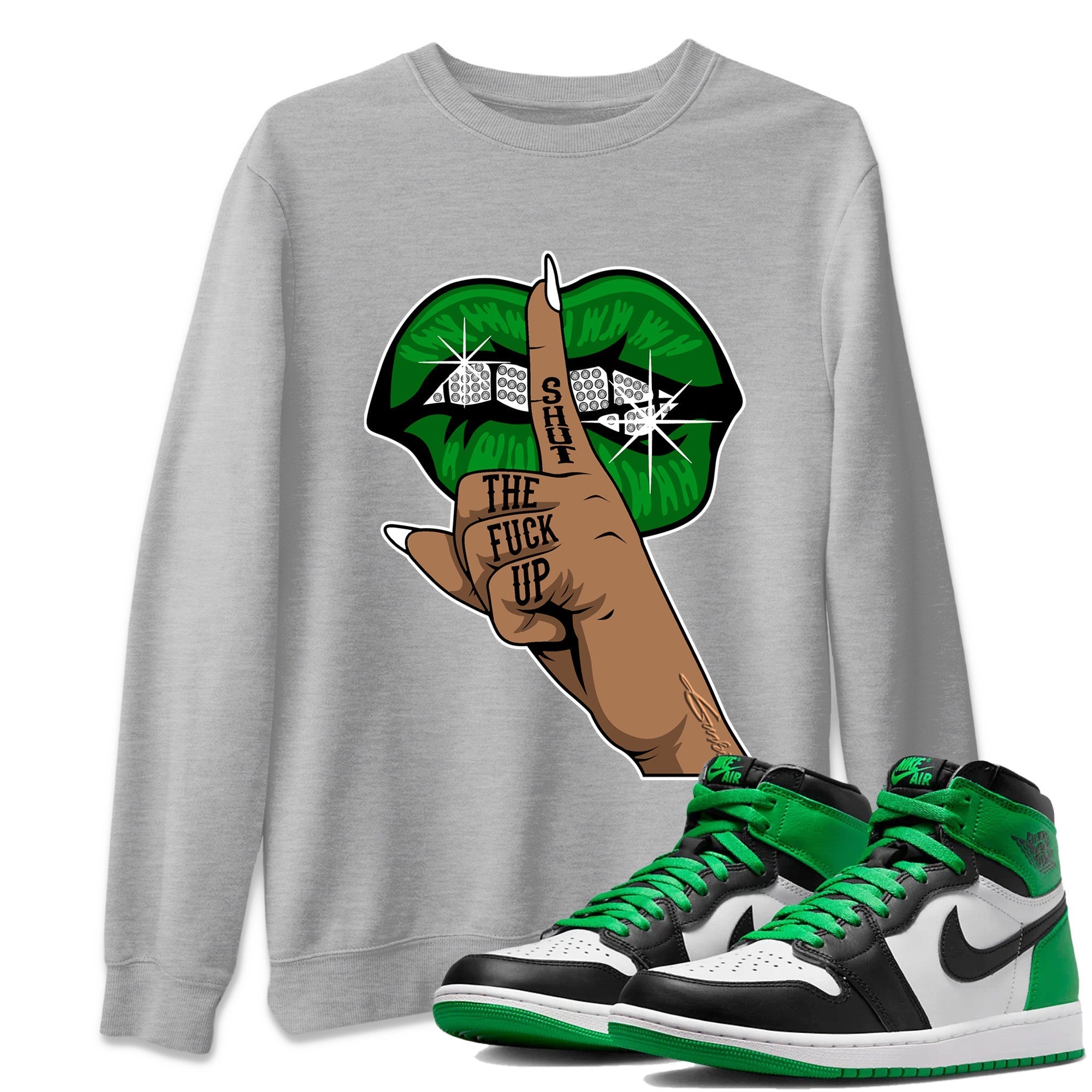 Lips Hand Unisex Tops - Air Jordan 1 Celtics
