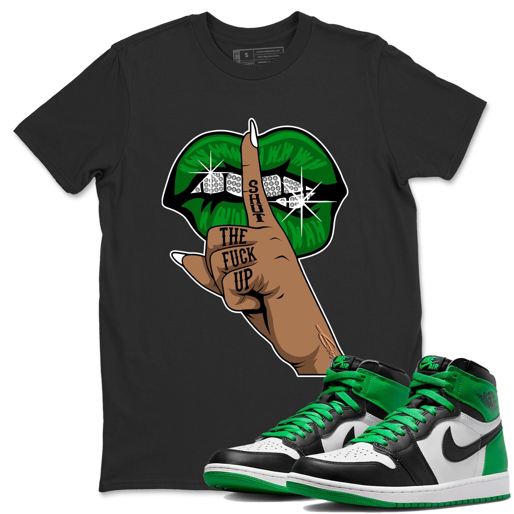 Lips Hand Unisex Tops - Air Jordan 1 Celtics