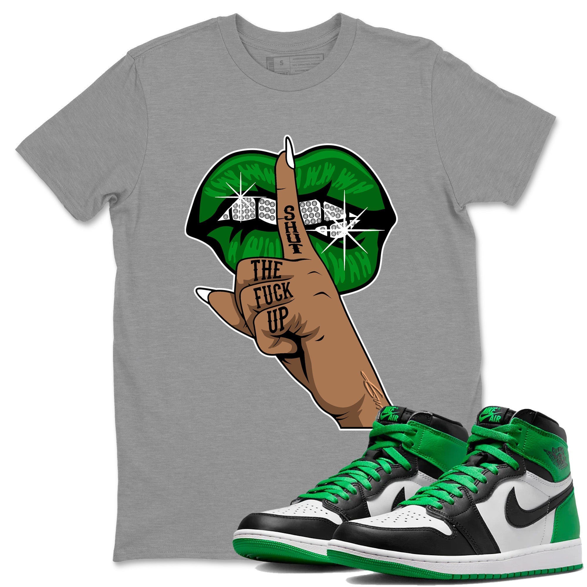 Lips Hand Unisex Tops - Air Jordan 1 Celtics
