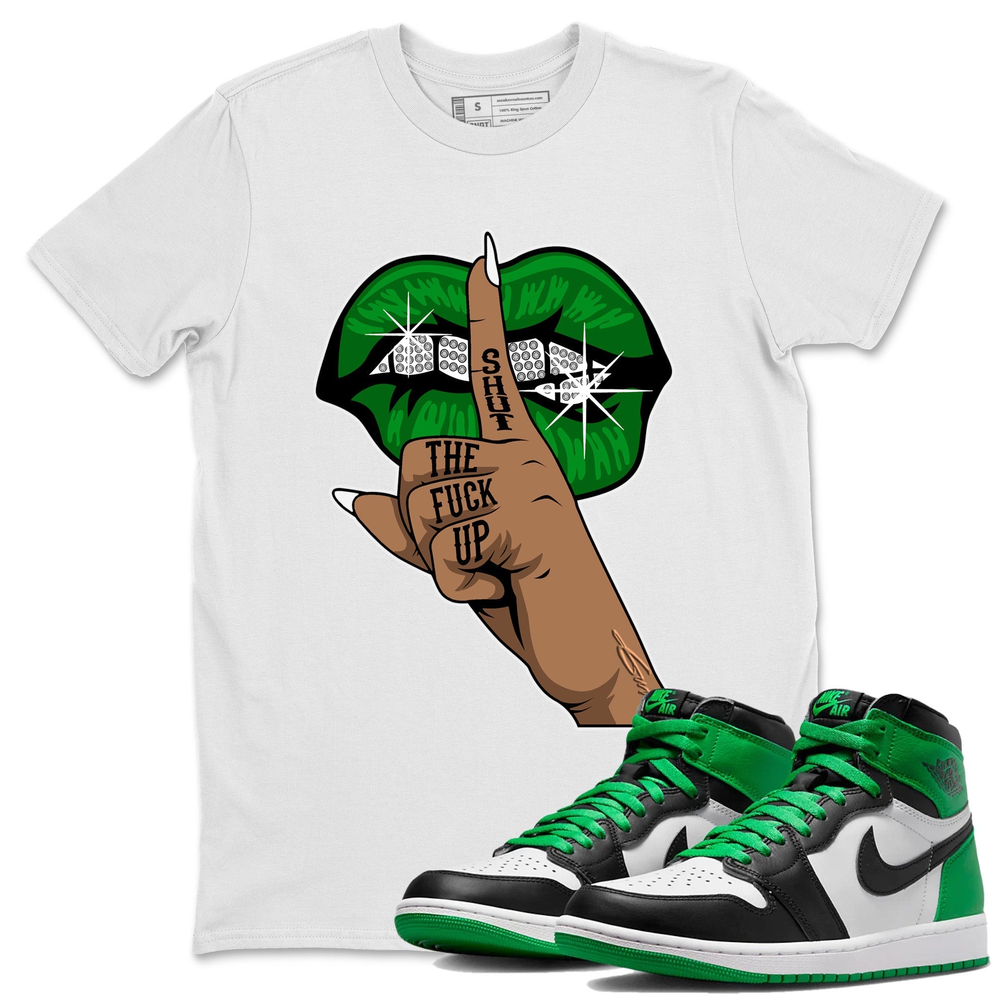 Lips Hand Unisex Tops - Air Jordan 1 Celtics