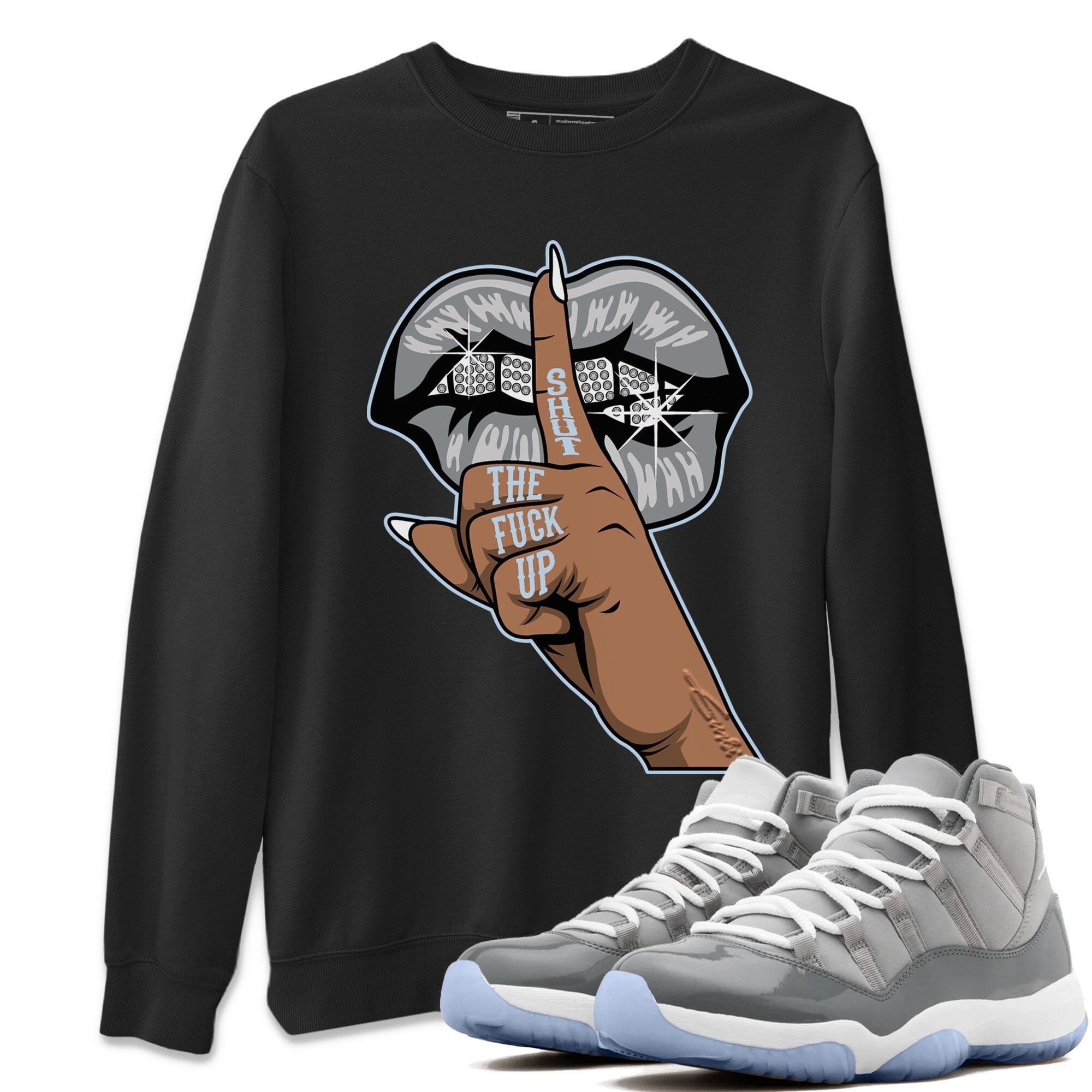 Lips Hand Unisex Tops - Air Jordan 11 Cool Grey